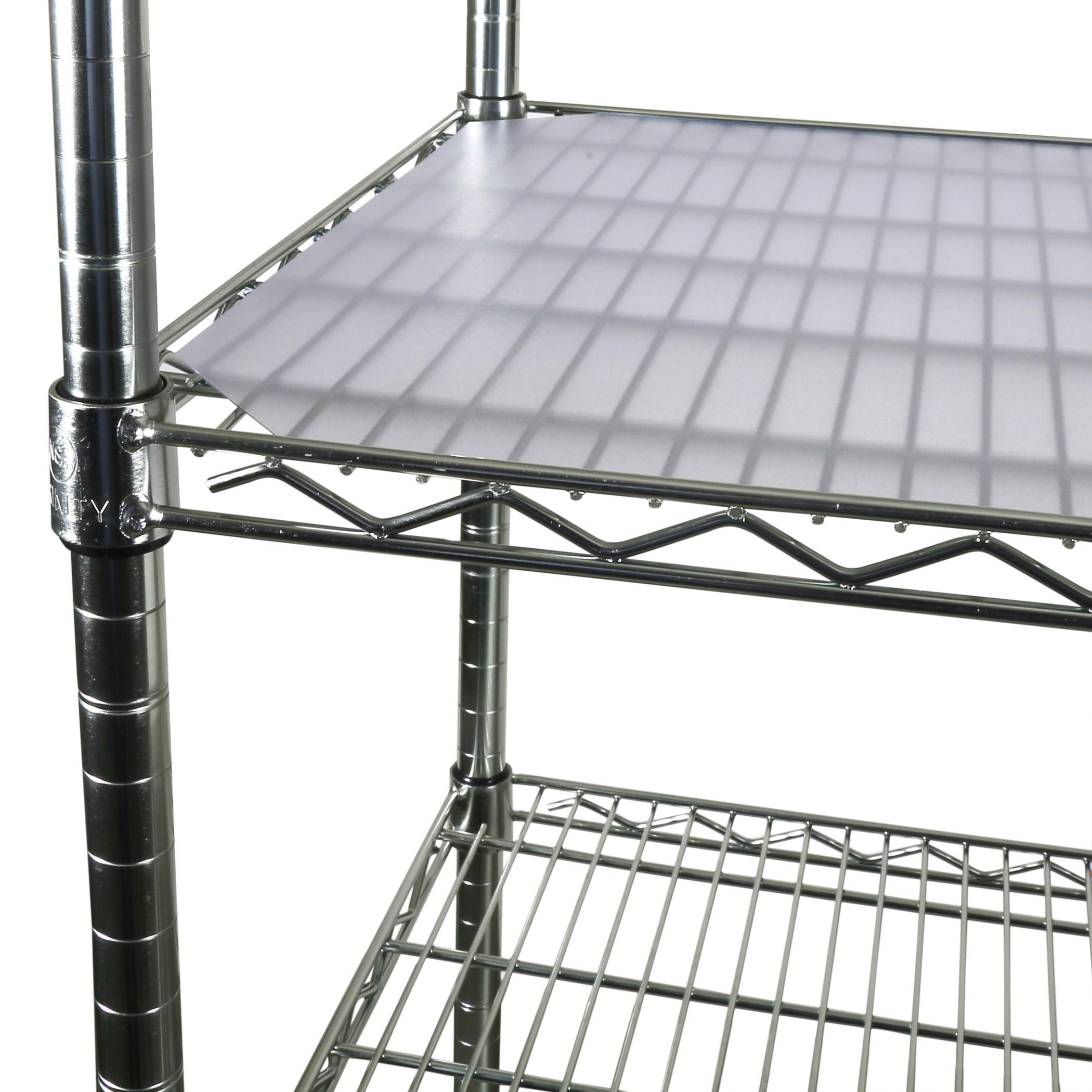 Non-Slip PVC Shelf Liners for Wire Shelving - 4 Pack Clear Kitchen Cabinet Organizer - Fits 60