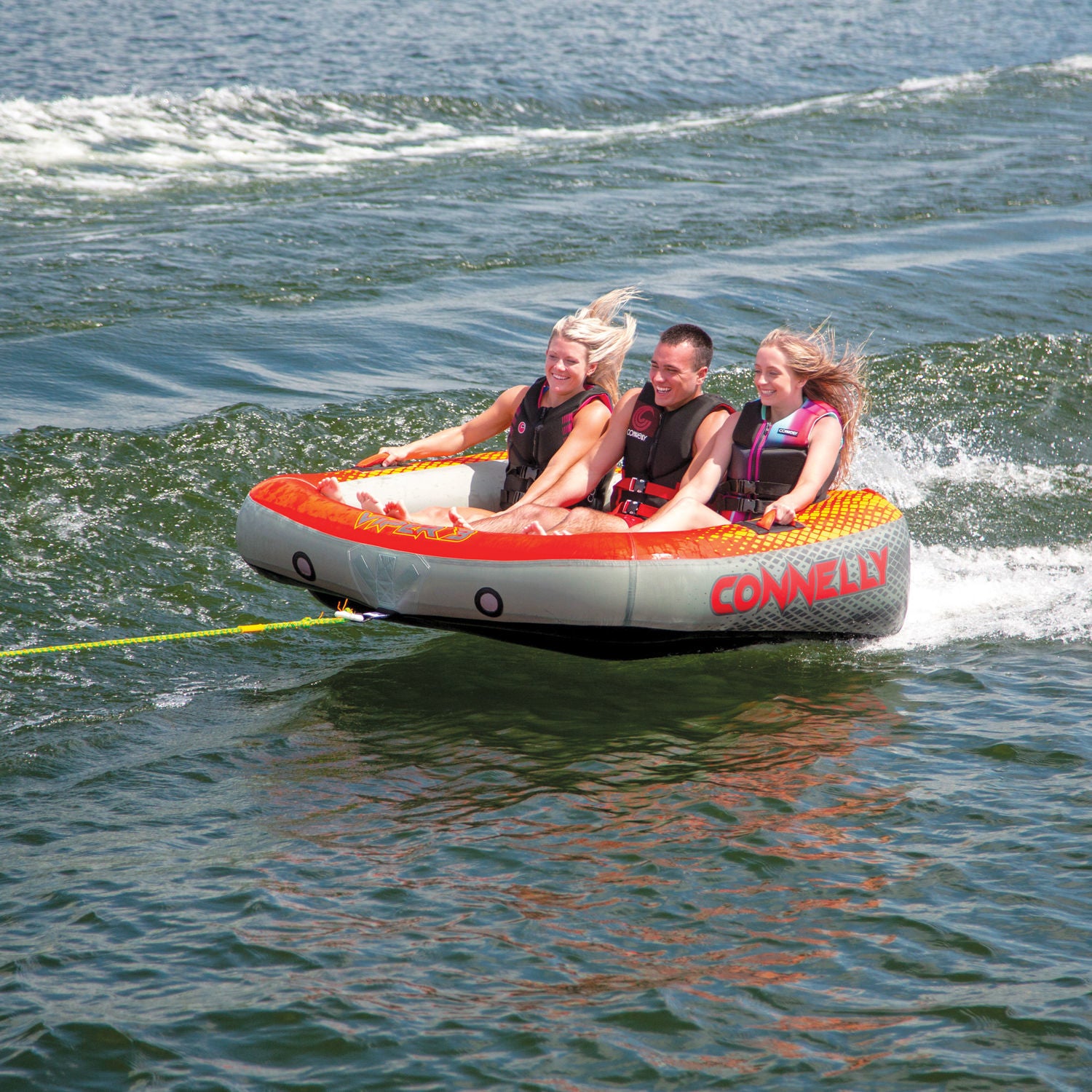 Connelly Viper 3 Towable Tube - 3 Person Inflatable Water Tube for Boating, Lakes & Summer Fun - High-Speed Towing & Durable Design for Family Water Sports