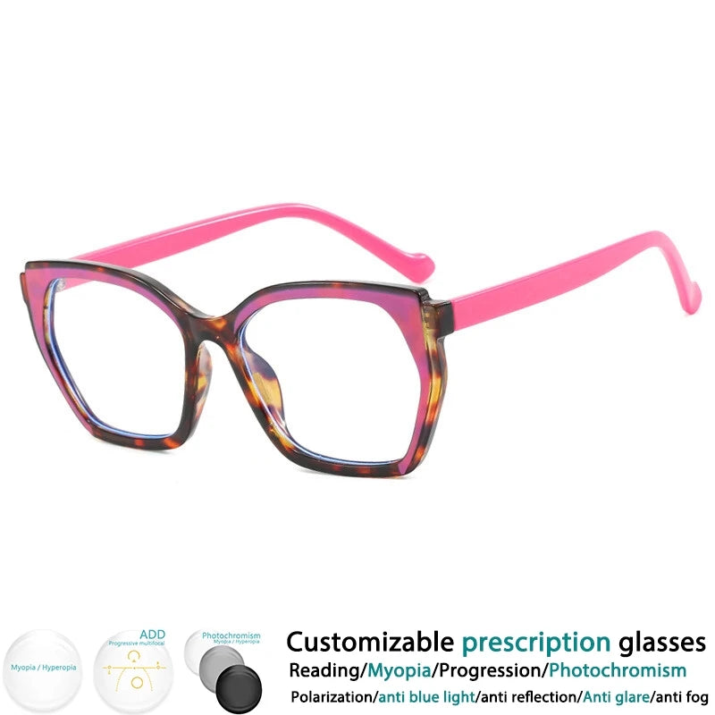 CCspace Women's Full Rim Square TR90 Titanium Eyeglasses Frame 302181 - Lightweight & Durable for Work, Reading & Fashion