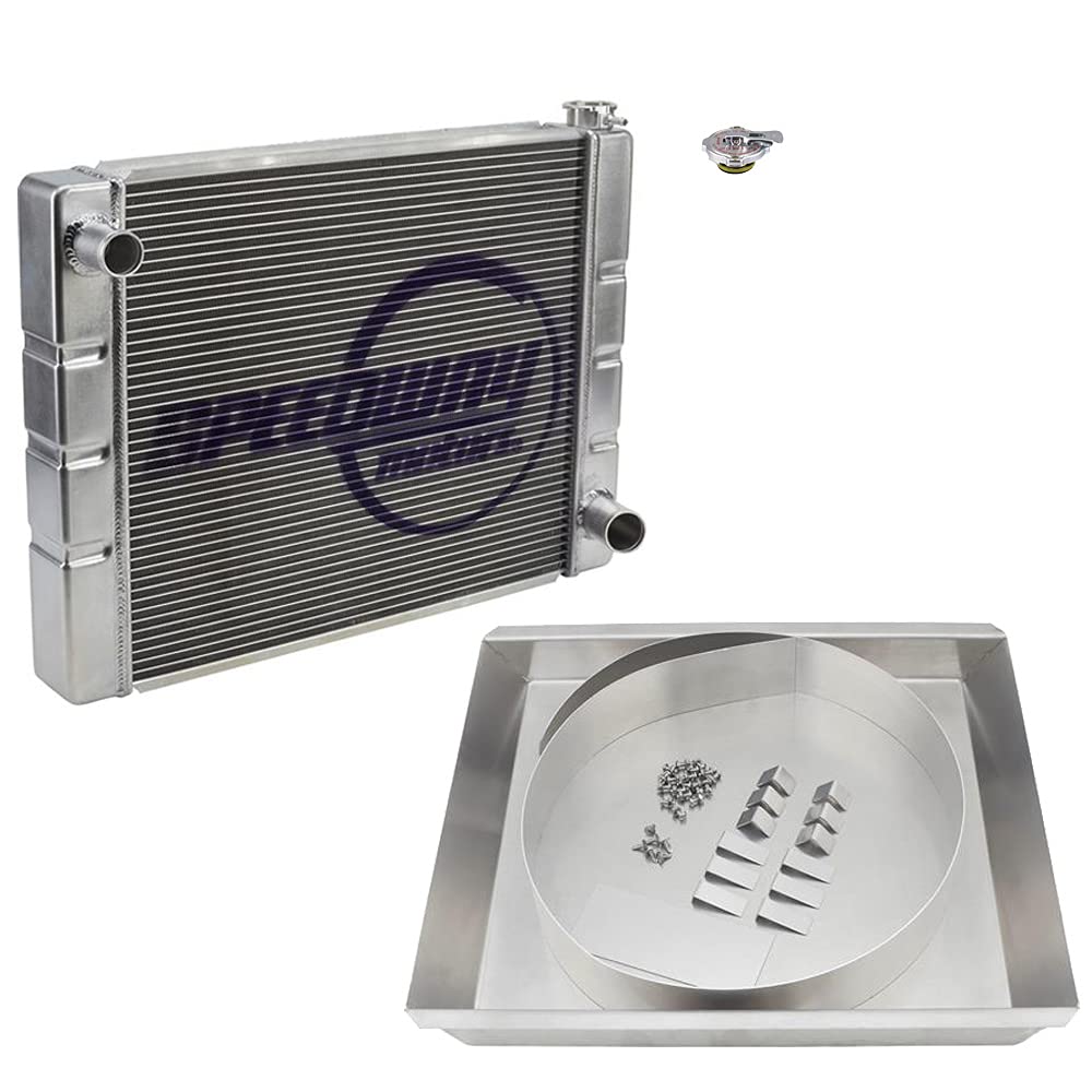Universal Small Block Chevy Radiator Kit with Fan Shroud - 31 Inch Aluminum Cooling System for Chevy 350, 305, 327 Engines - Perfect for Street Rods, Hot Rods & Classic Car Restoration Projects