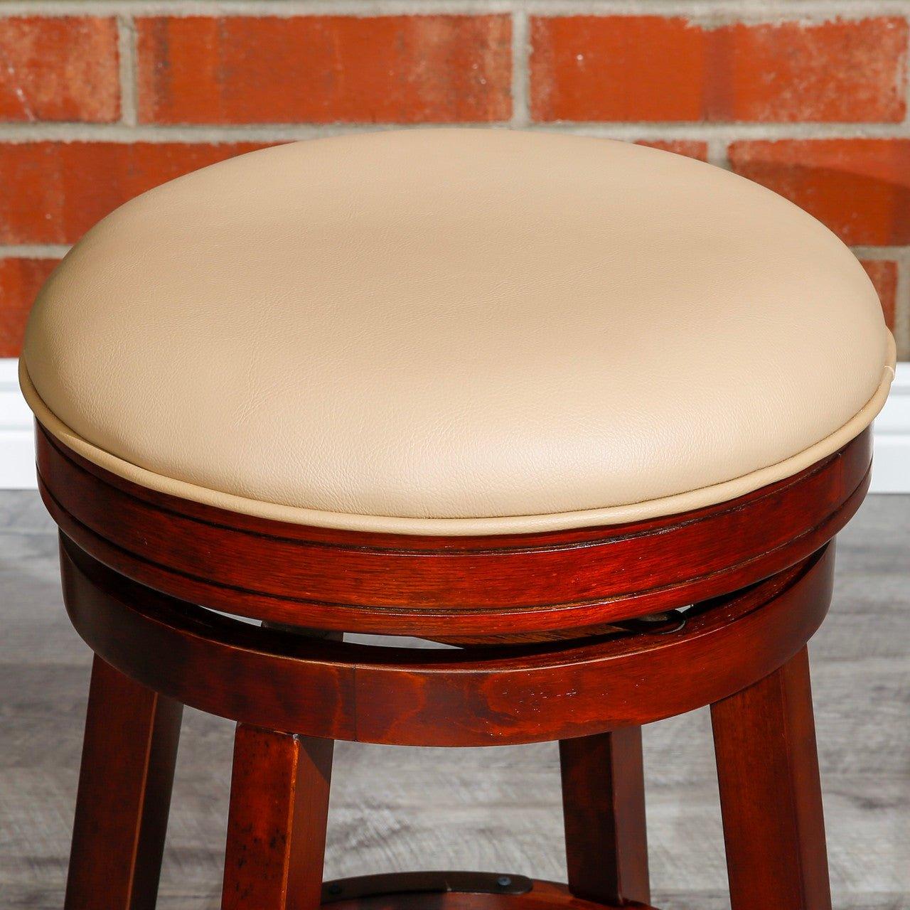 Creede Bonded Leather Backless Swivel Stool - 24
