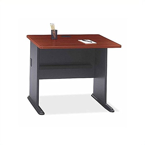 BBF Bush Business Furniture Series A Hansen Cherry Corner Desk Set - Home Office Desk with Storage & Hutch, Modern Wooden L-Shaped Workstation for Small Spaces, Perfect for Remote Work & Study