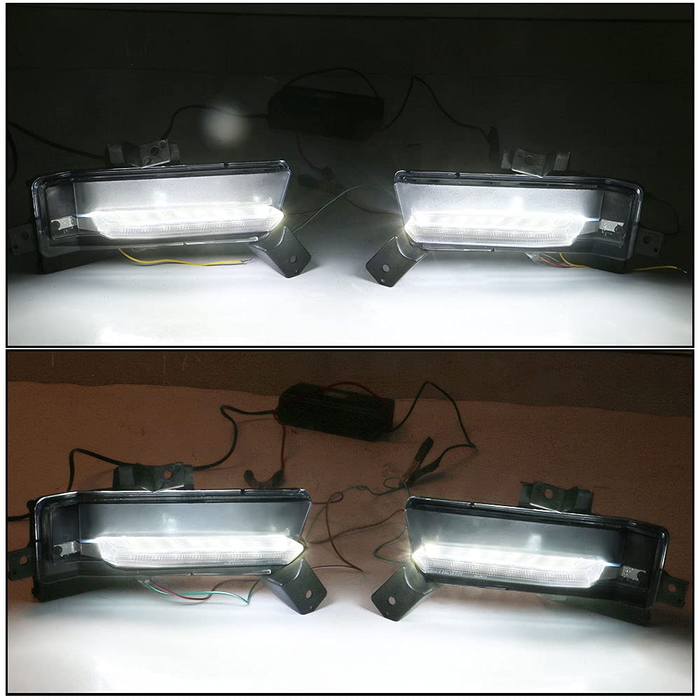 IKON MOTORSPORTS Fog Lights for 2016-2018 Chevy Camaro SS - DRL Daytime Running Lights, Clear ABS PC Lens, No Turn Signal (2-Piece Set) | Perfect for Night Driving & Off-Road Adventures