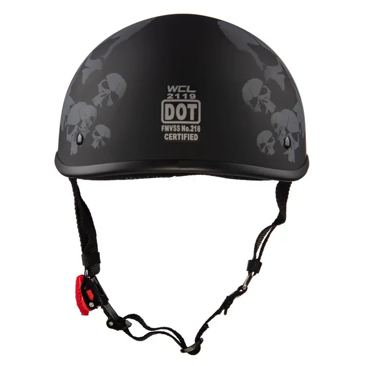 West Coast Leather Beanie Skull Motorcycle Half Helmet - Stylish & Lightweight Biker Gear for Men & Women - Perfect for Cruising, Riding, and Outdoor Adventures