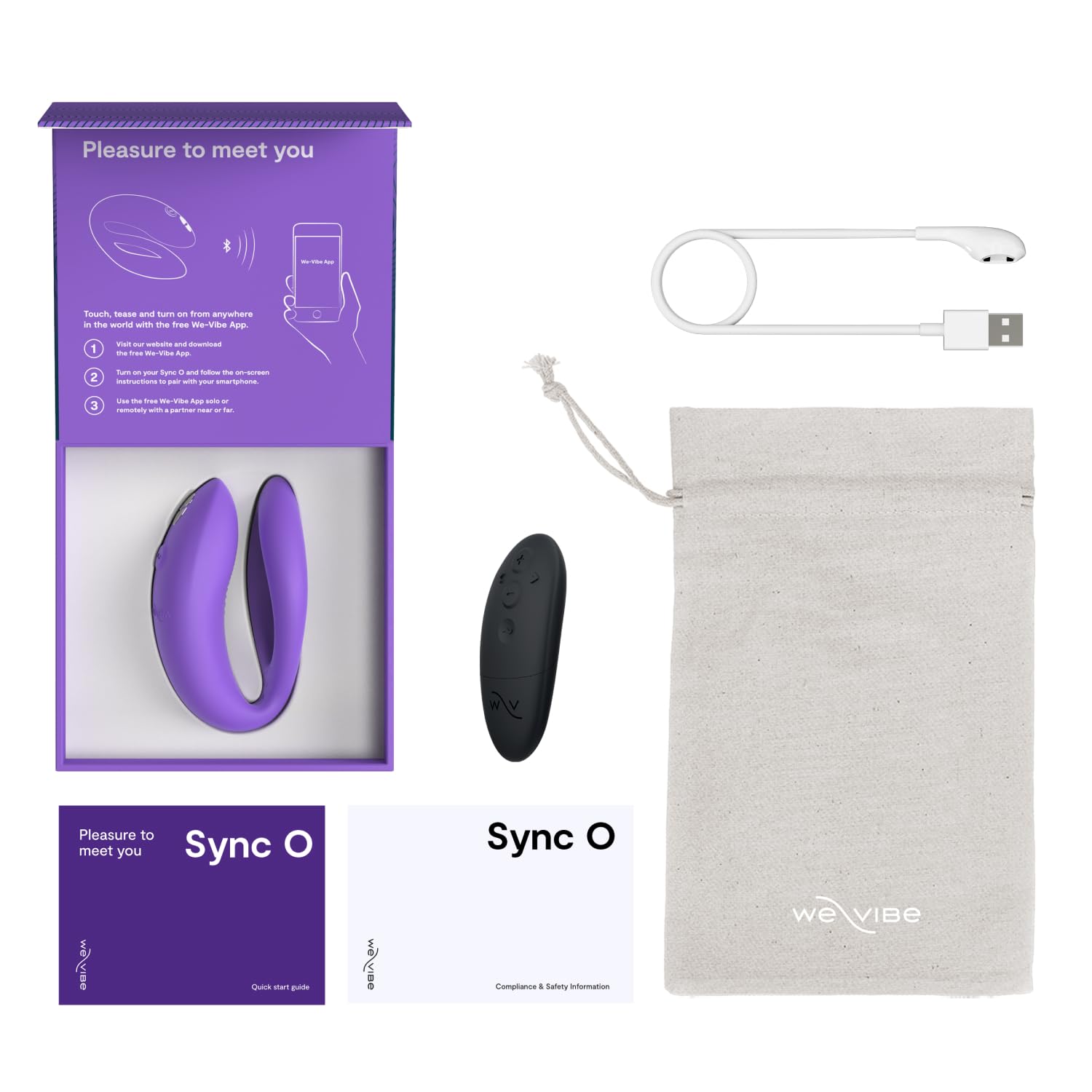 We-Vibe Sync O Couples Vibrator - Remote Control Wearable Vibrator for Women & Couples | 10 Powerful Vibration Modes | App-Controlled G-Spot & Clitoral Stimulator | Rechargeable Adult Toy | Purple | Perfect for Long Distance Play & Intimate Couples Bonding