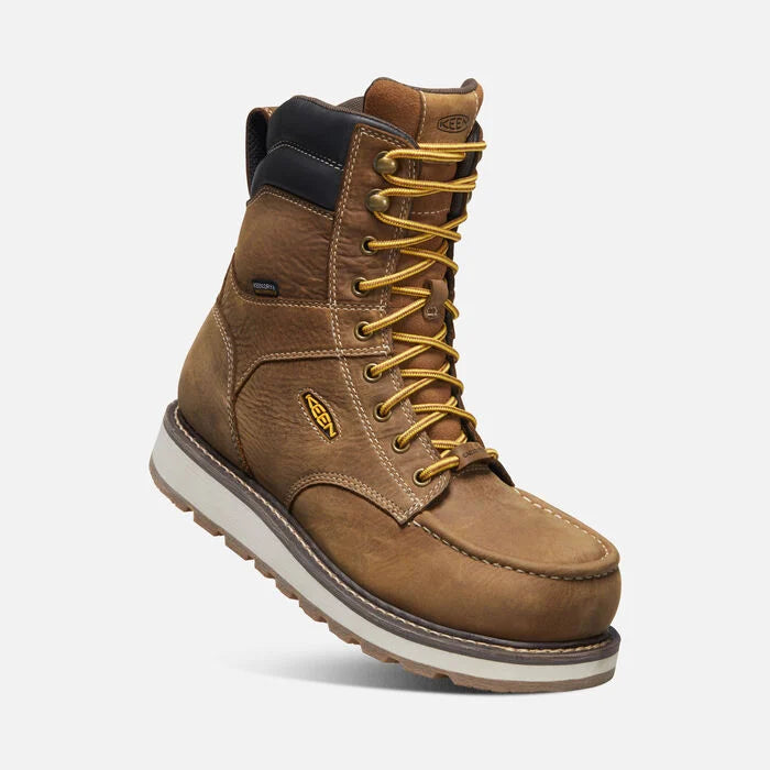 KEEN CSA Cincinnati 8 Work Boots - Steel Toe Safety Shoes for Men | Waterproof & Slip-Resistant Construction Work Boots for Industrial & Outdoor Jobs