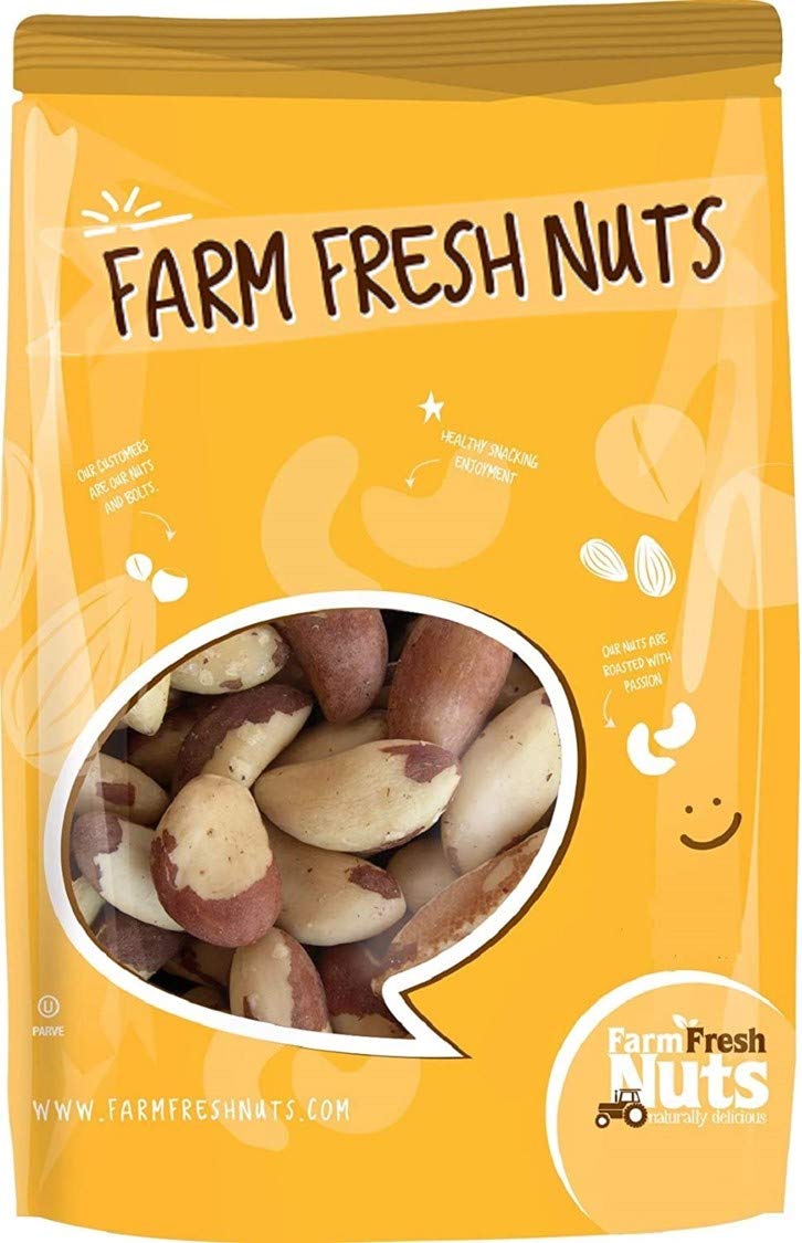 Premium Dry Roasted Brazil Nuts with Himalayan Pink Salt (12oz) - Oil-Free Oven Roasted, Hand-Selected for Maximum Freshness - Farm Fresh Nuts Brand - Perfect for Snacking, Baking & Healthy Recipes