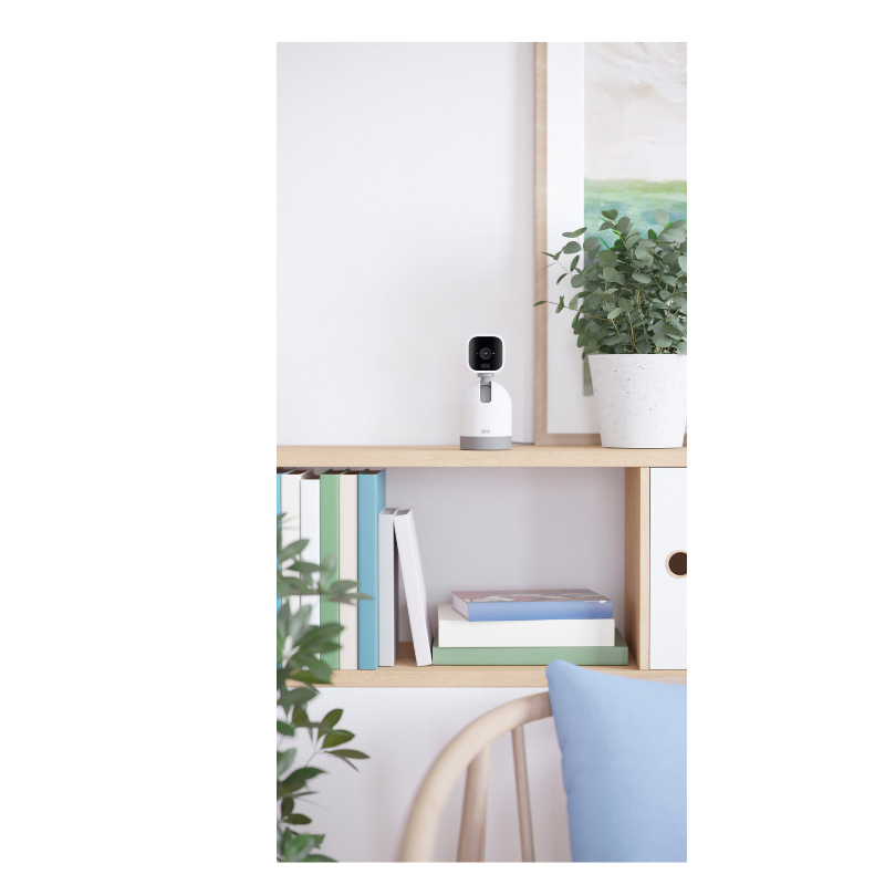 Blink Mini Pan-Tilt Security Camera - 1080p HD, Alexa Compatible, White - Indoor Home Monitoring for Pets, Baby & Security