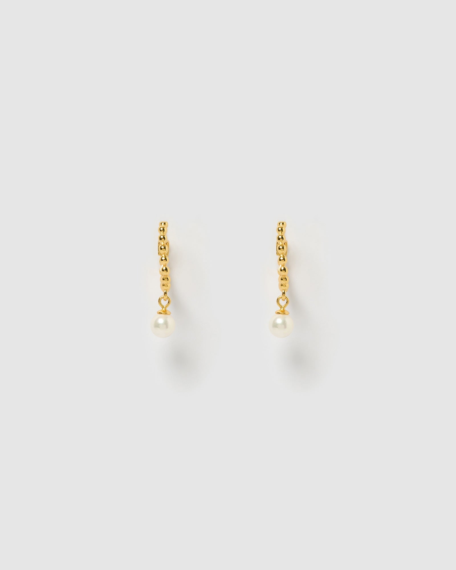 Izoa Eliza Gold Pearl Earrings for Women - Elegant Dangle Drop Earrings for Party, Wedding & Everyday Wear