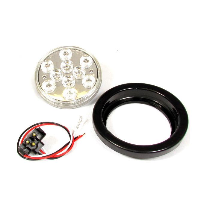 Fortpro 4 Round LED Tail/Turn Signal Lights - 10 Super Bright LEDs for Trucks, Trailers & Motorcycles - Waterproof & Durable for All Weather Conditions