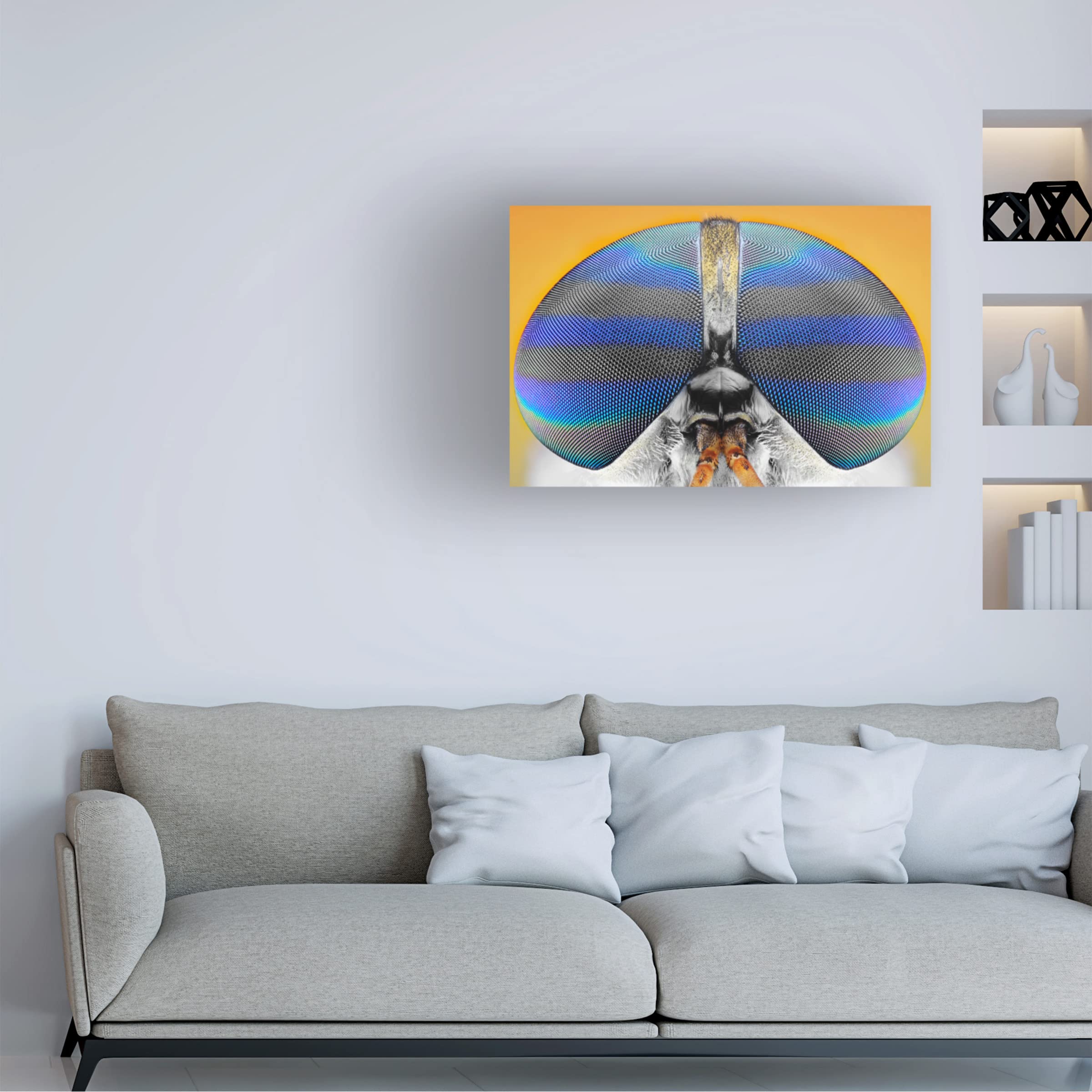 Donald Jusa 'Fly On Yellow' Canvas Art Print - Modern Abstract Wall Decor for Living Room, Bedroom & Office - Trademark Fine Art Collection
