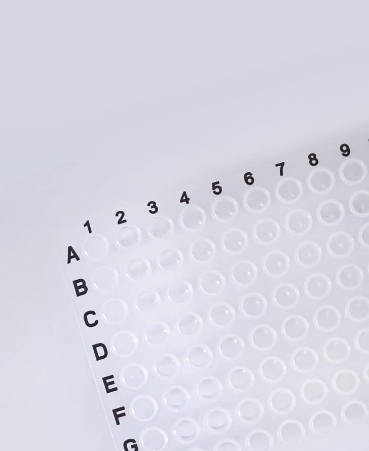 0.2ml 96-Well PCR Plates - Non-Skirted, Clear Polypropylene, Ultra-Thin Wall, DNase/RNase Free (Pack of 100) - Ideal for PCR, qPCR, and Molecular Biology Experiments