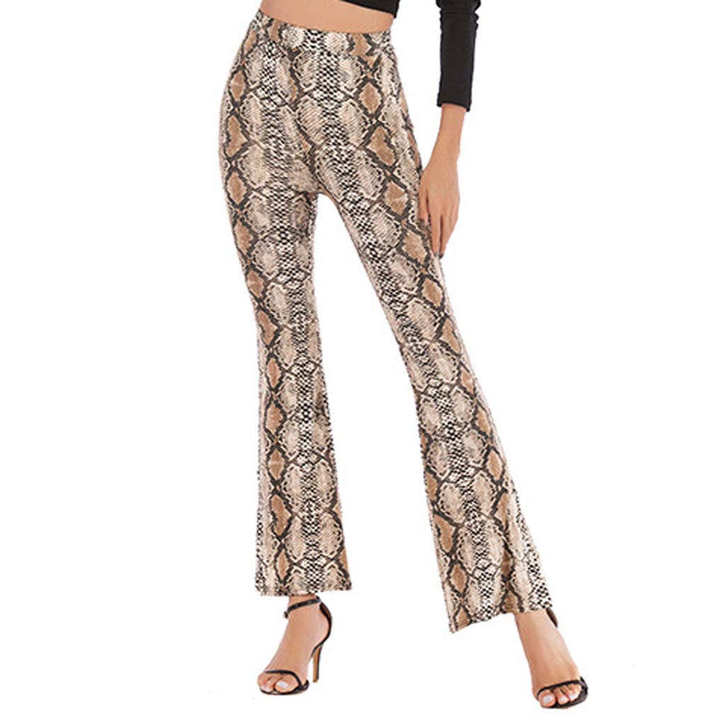 DEATU Flare Leggings for Women - High Waist Bell Bottom Wide Leg Yoga Pants with Tummy Control | Skinny Print Workout & Casual Pants | Perfect for Yoga, Office Wear & Everyday Comfort