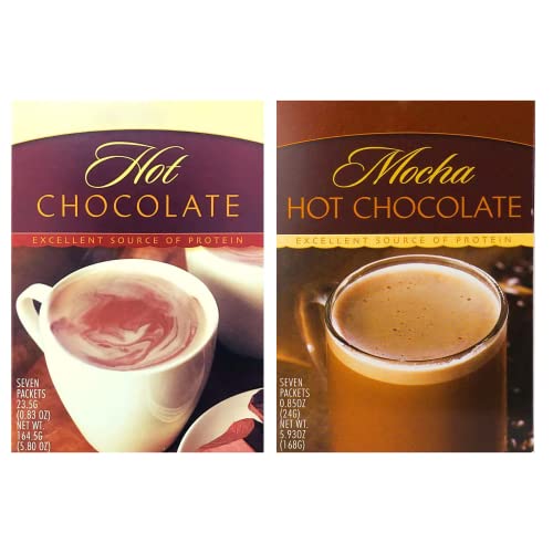 HealthyWise High Protein Hot Cocoa Mix - Classic & Mocha Flavors - 15g Protein, Low Carb, Low Calorie Instant Hot Chocolate (2 Pack, 7 Servings Each) - Perfect for Keto Diet, Post-Workout Recovery & Winter Warmth