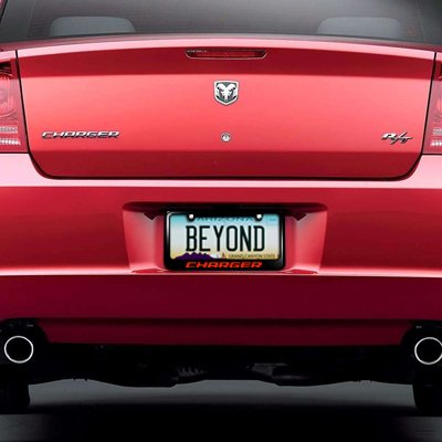 Dodge Red Charger Black Metal License Plate Frame - Custom Car Accessories for Dodge Charger - Perfect for Car Enthusiasts & Gift Ideas - Durable & Stylish Auto Upgrade for Front or Rear License Plate