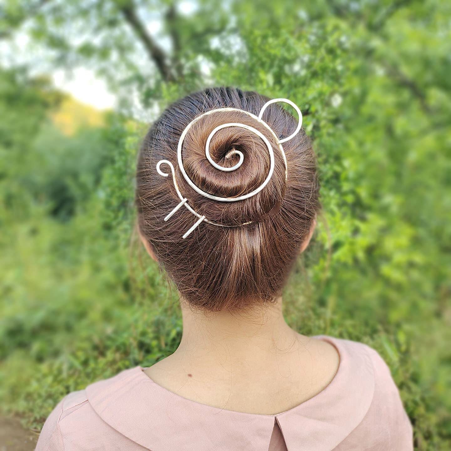 Durable Metal Bun Maker & Hair Fork Set - Silver Hair Bun Cover & Clips for Women & Girls - Perfect for Thin Hair, Updos & Special Occasions - Great Christmas Gift Idea