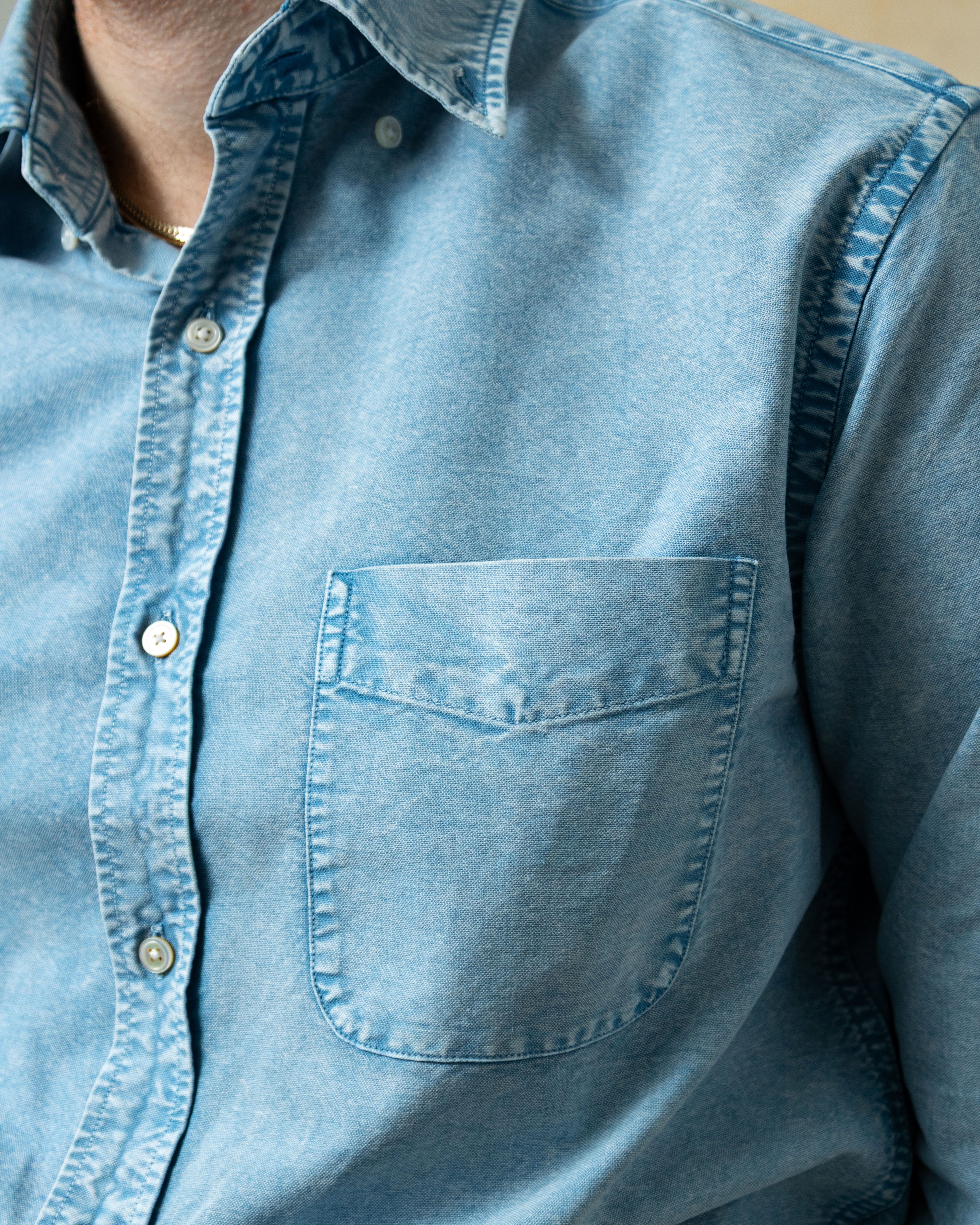 Premium Garment Dyed Oxford Shirt for Men - Mediterranean Blue Casual Button Down Shirt | Perfect for Office, Business Casual & Weekend Outings