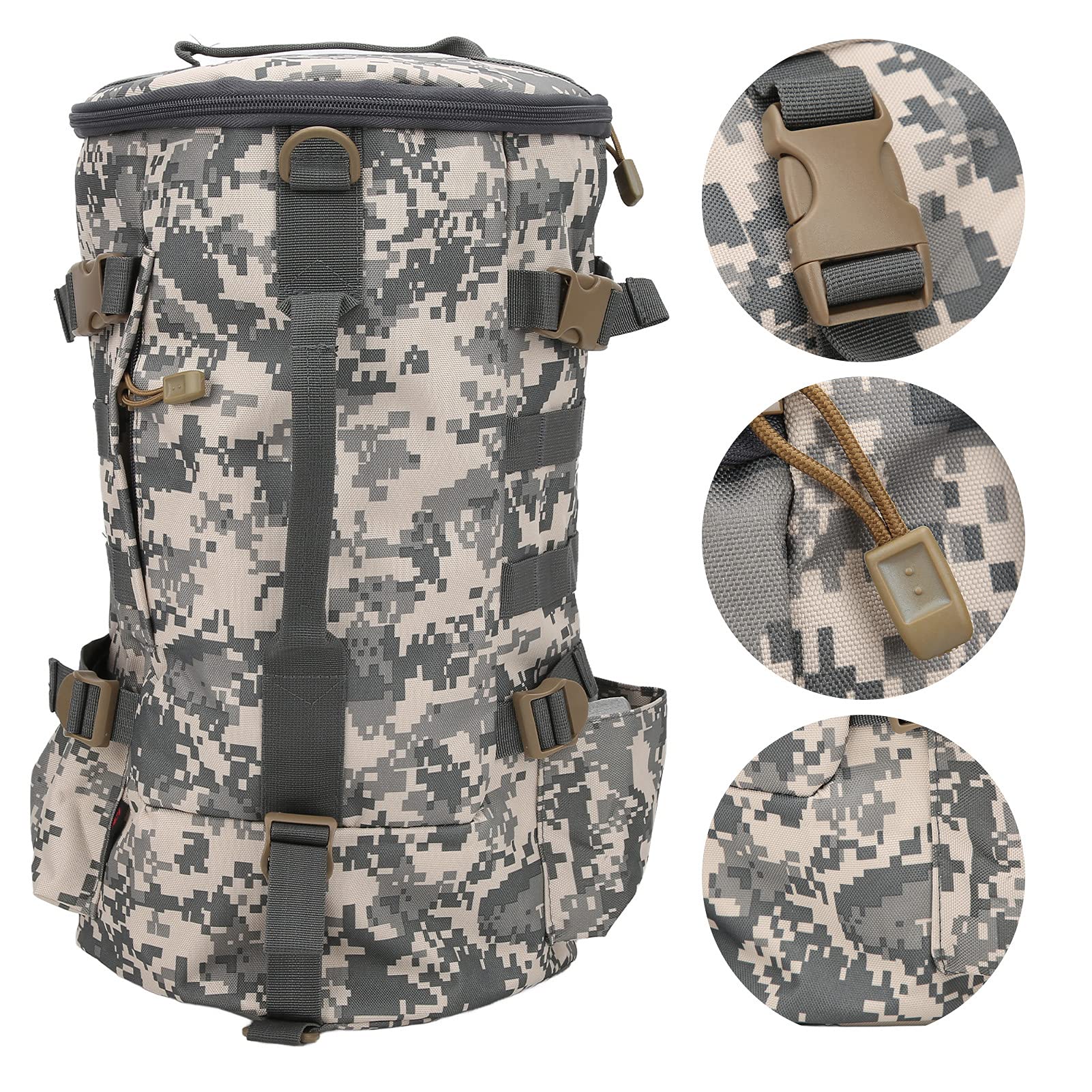 Waterproof Fishing Tackle Backpack with Rod Holder - Durable Cylindrical Fishing Gear Storage Bag for Organizing Fishing Accessories & Tackle | Perfect for Outdoor Fishing Trips, Boat Fishing & Shore Angling