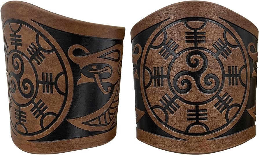 Medieval Leather Bracers-brown