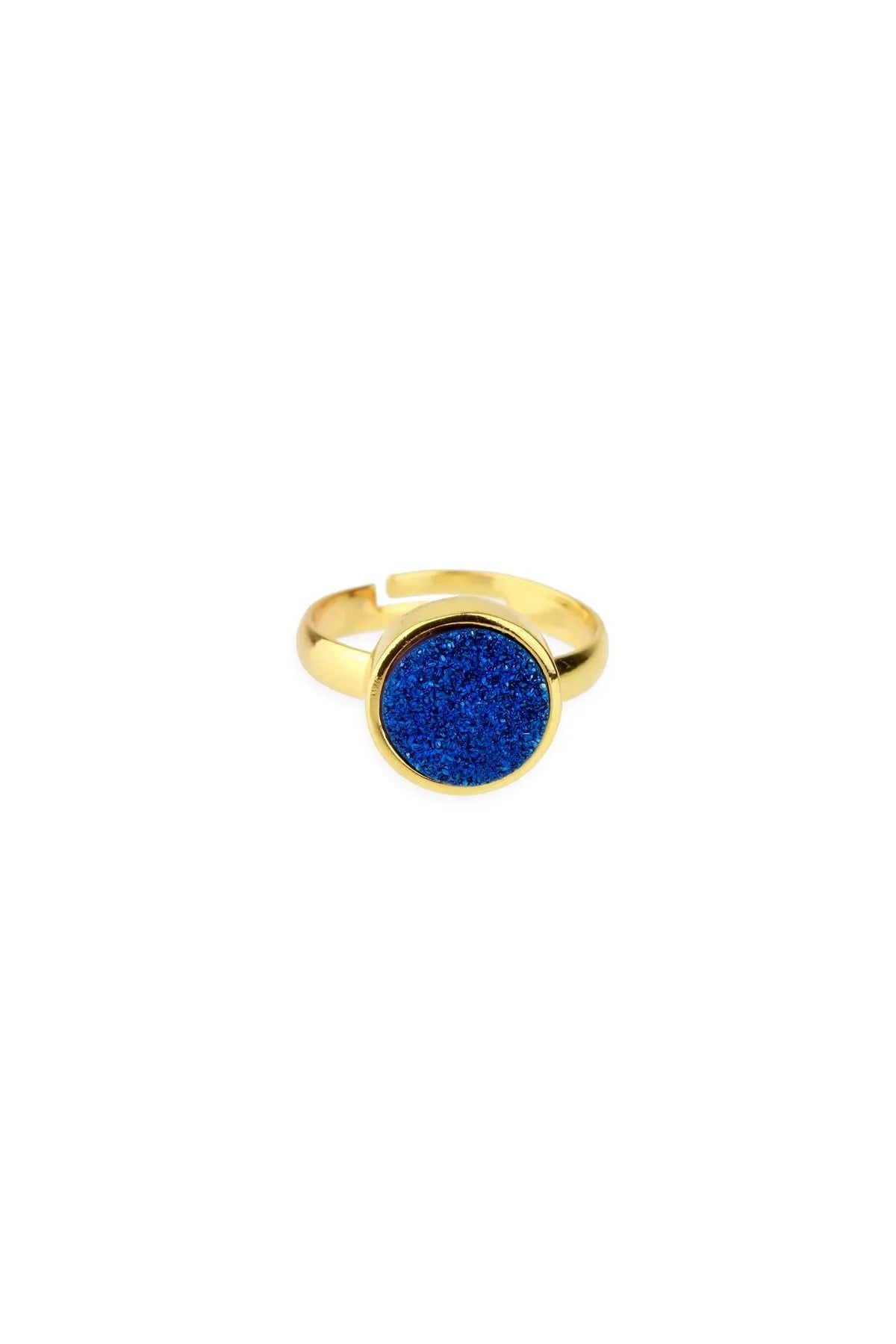 Druzy Stone Ring for Women - Round Sparkling Crystal Jewelry - Perfect for Weddings, Parties & Everyday Wear