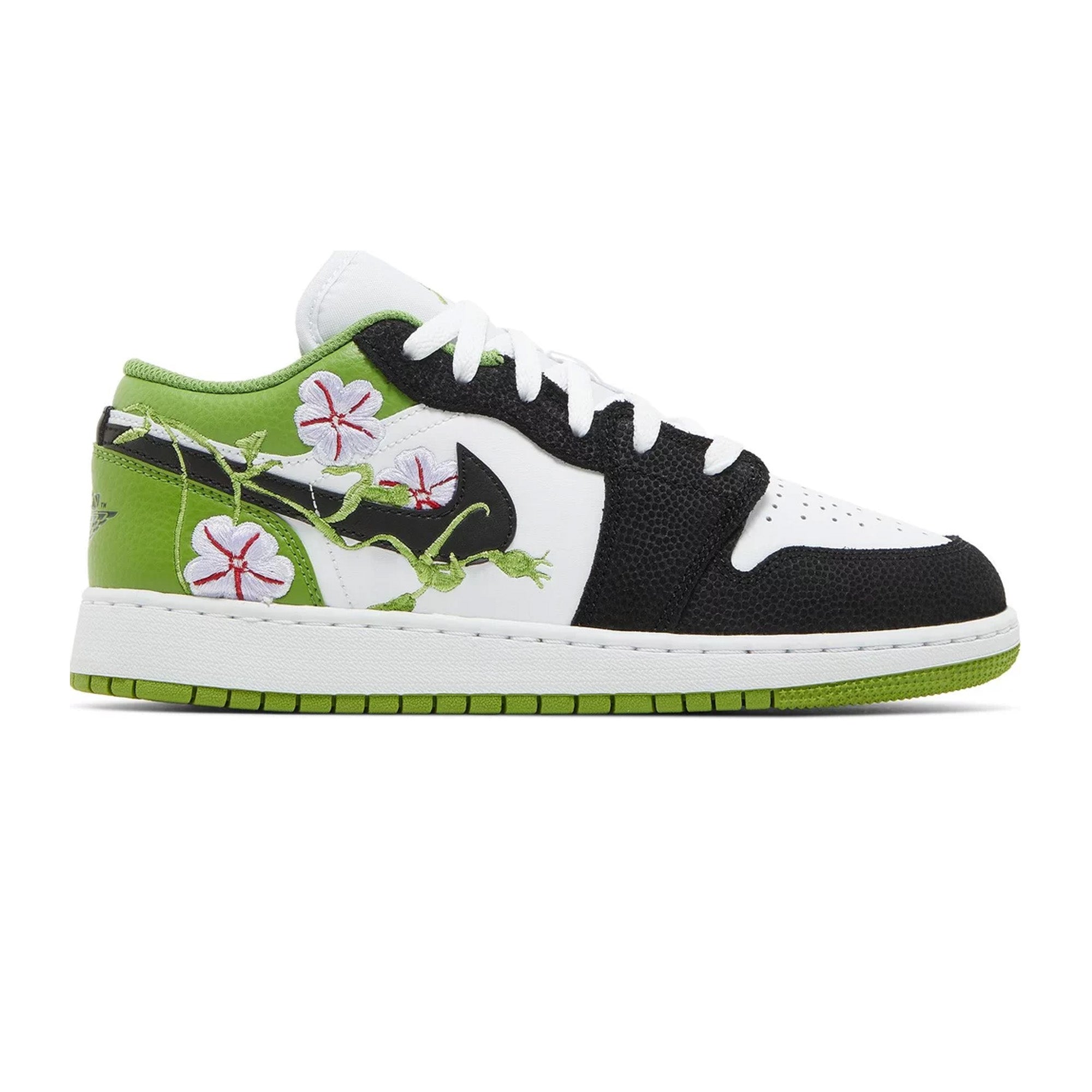 Air Jordan 1 Low SE 'Floral Vines' GS Sneakers (2022) - Women's Basketball Shoes for Casual Wear & Street Fashion