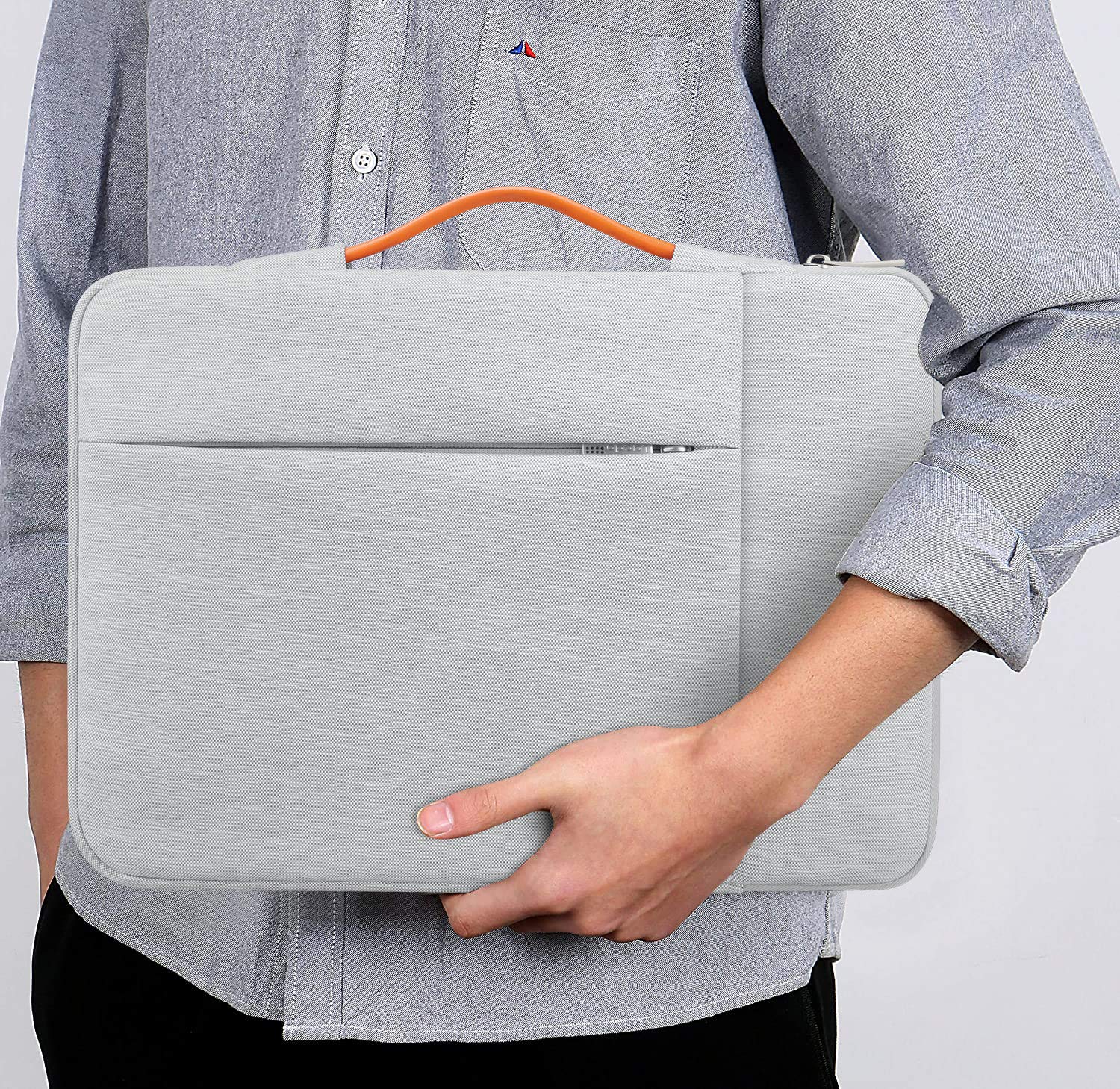 360° Protective Chromebook Case for 11-13 Inch Laptops - Compatible with Acer, HP, Dell, Samsung, ASUS Chromebook Spin 311 & Microsoft Surface Pro (11th Gen Copilot+PC/10/9/8/X) - Durable Gray Laptop Sleeve for School, Office & Travel