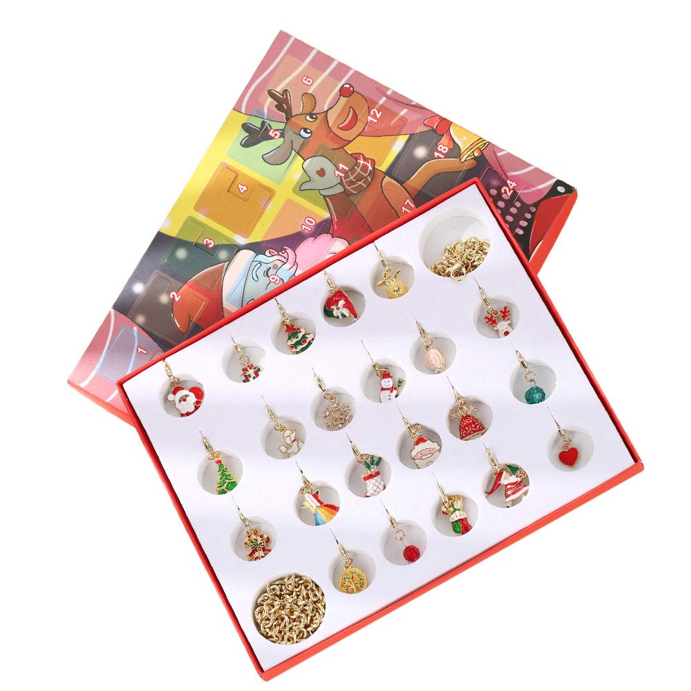 FUNZZY Christmas Jewelry Gift Box for Kids - Holiday Ornaments, Xmas Calendar Blind Box Set - Perfect for Stocking Stuffers, Party Favors & Christmas Countdown