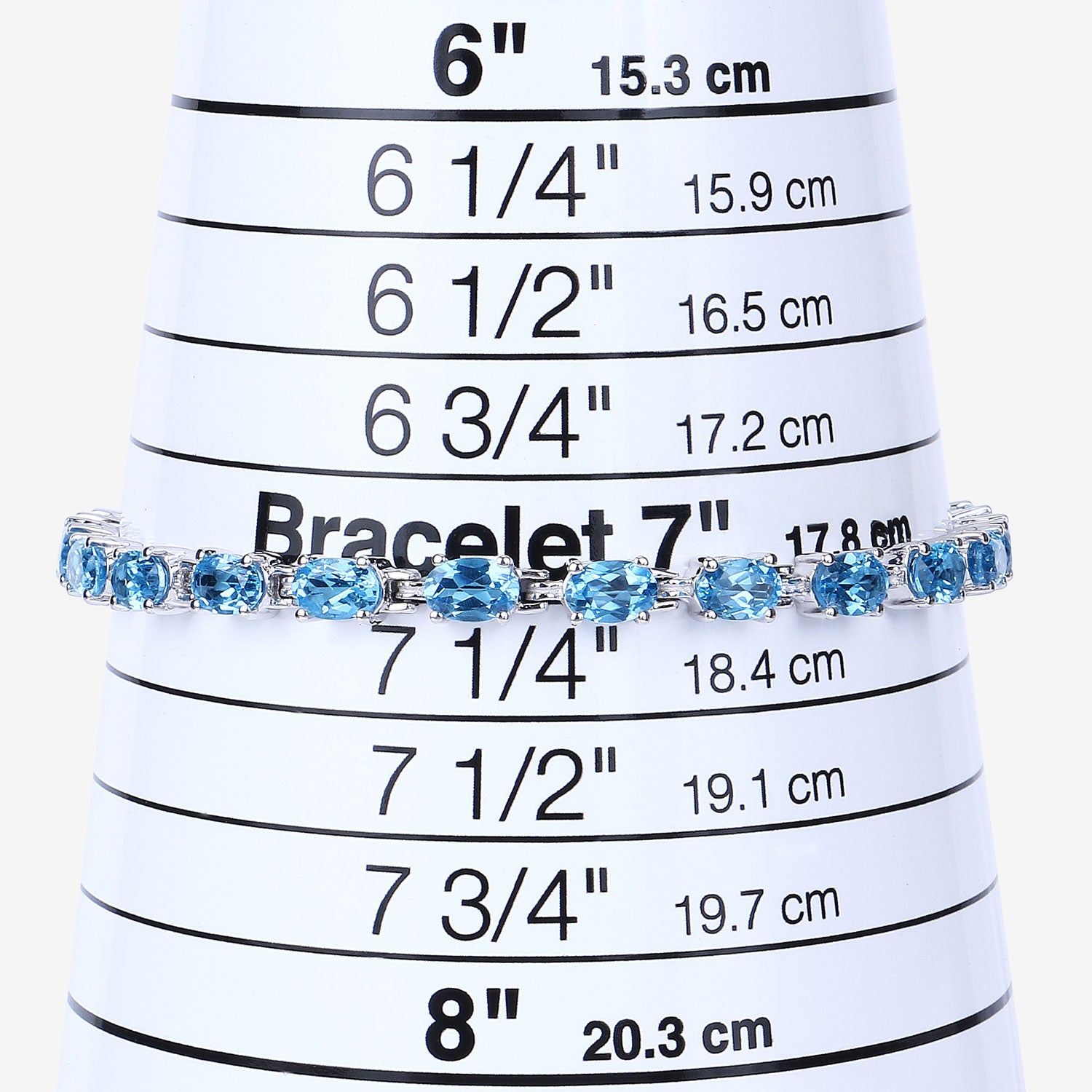 Genuine Swiss Blue Topaz Tennis Bracelet Sterling Silver - Elegant Jewelry for Women, Perfect for Weddings, Parties & Special Occasions