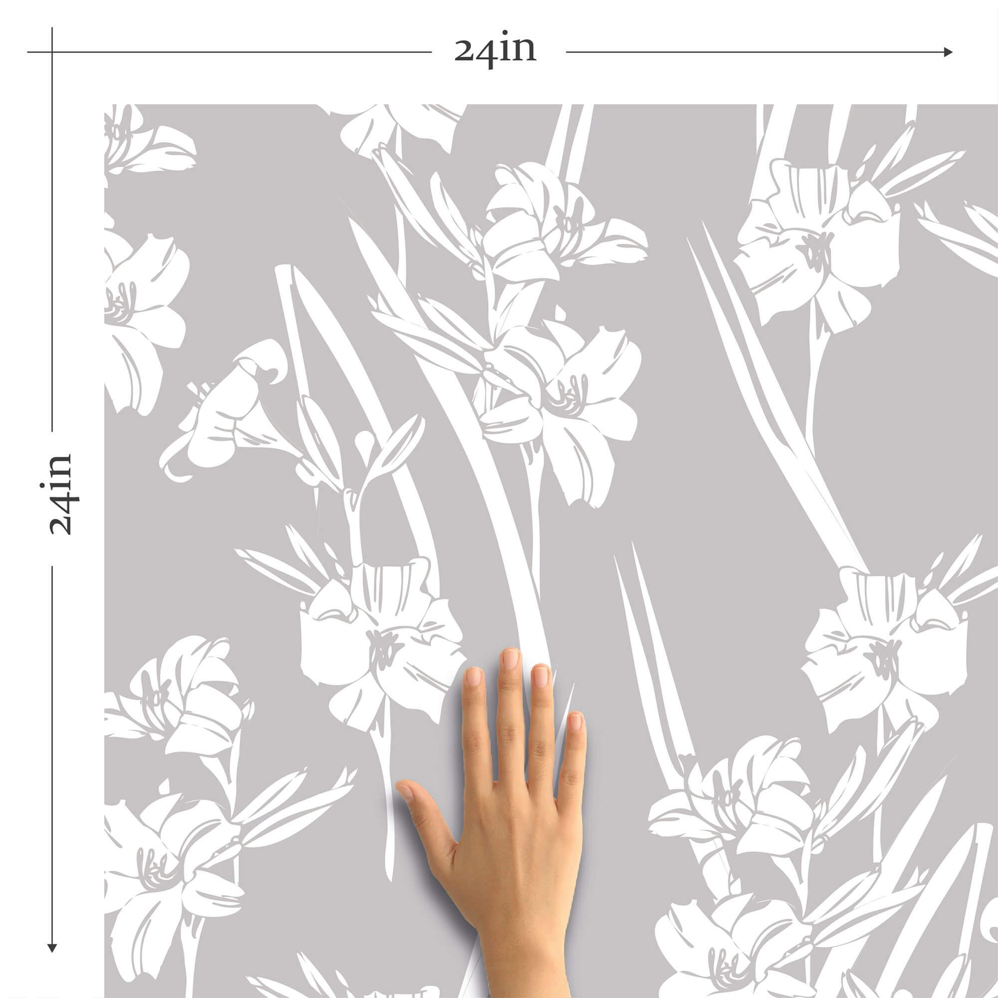 White and Gray Floral Peel and Stick Removable Wallpaper - Self-Adhesive Decorative Wall Covering for Bedroom, Living Room, and Office Decor