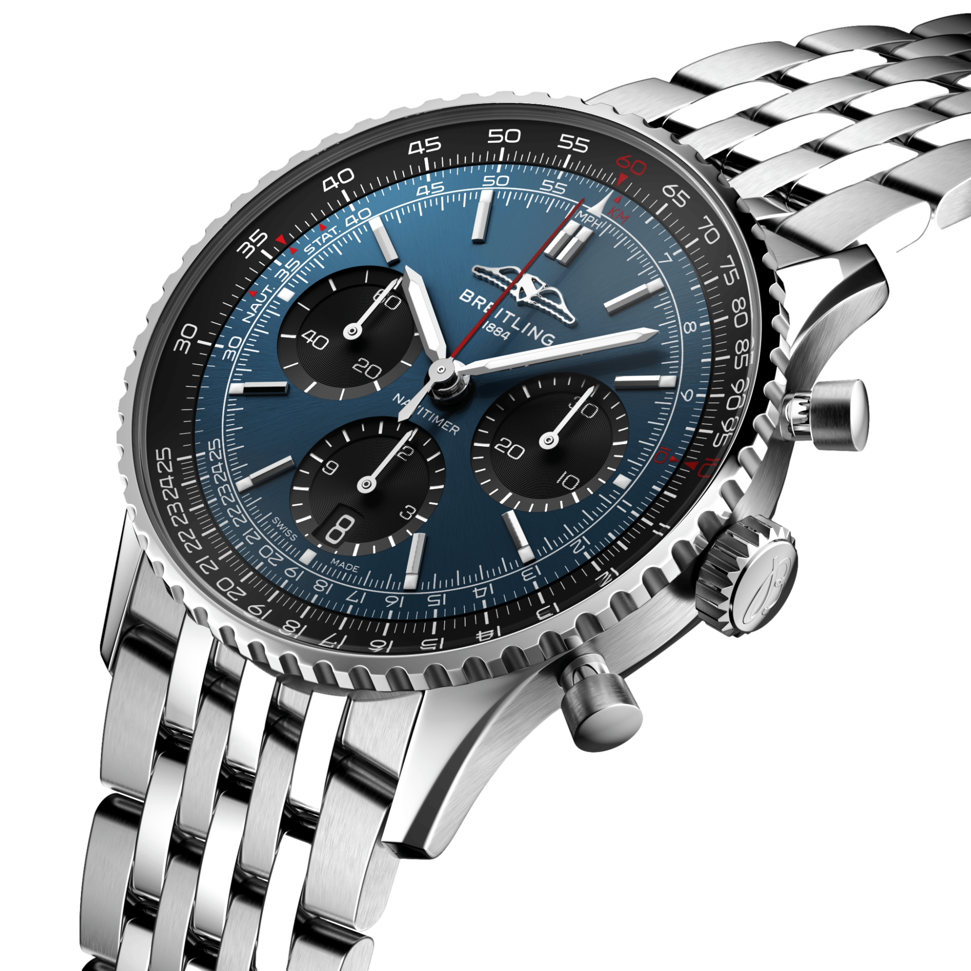 Breitling Navitimer B01 Chronograph 41mm Blue Dial Men's Watch with Stainless Steel Bracelet - Perfect for Business, Aviation & Luxury Lifestyle