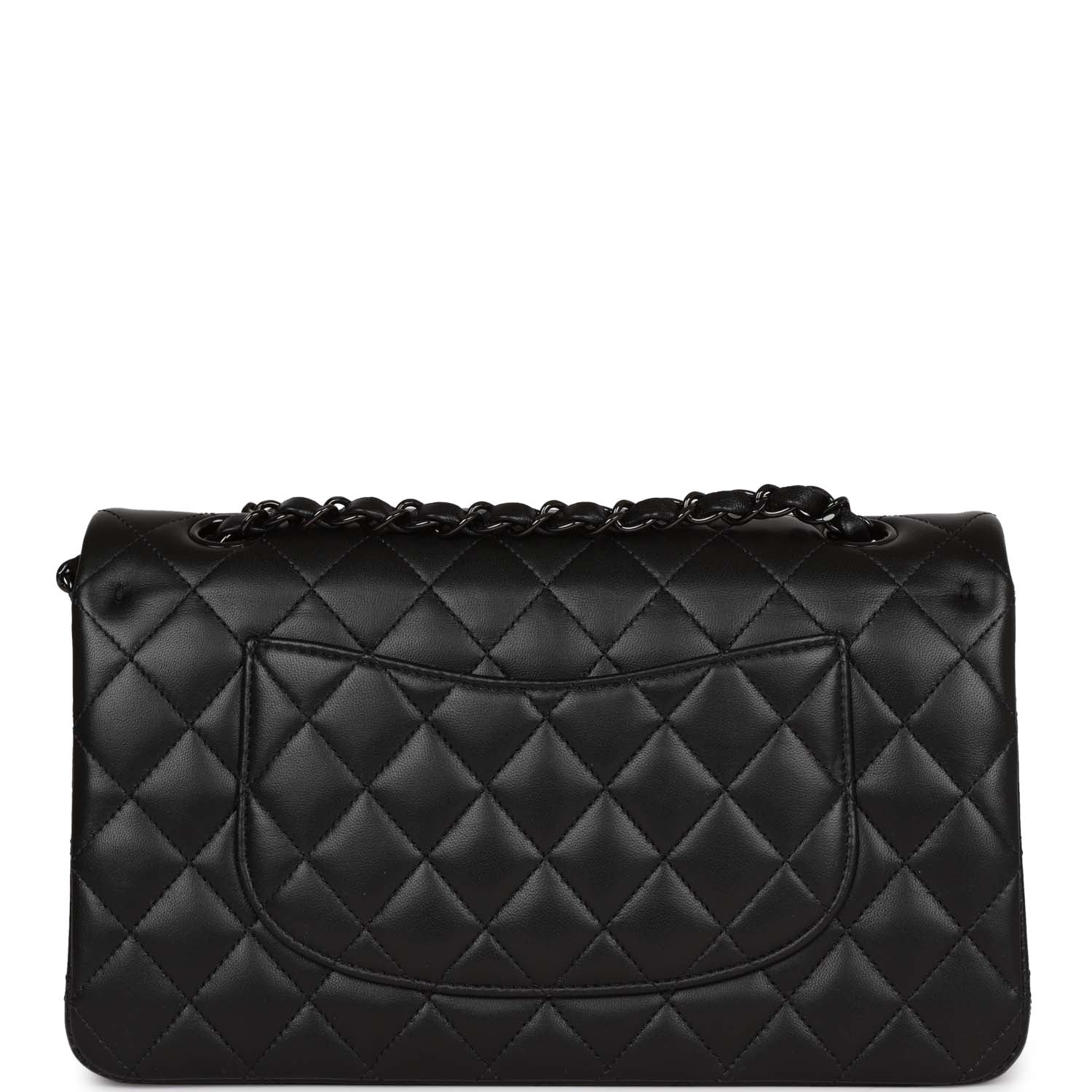 Chanel Medium Classic Double Flap Bag SO Black Lambskin with Black Hardware - Luxury Designer Handbag for Women, Perfect for Evening Events & Special Occasions