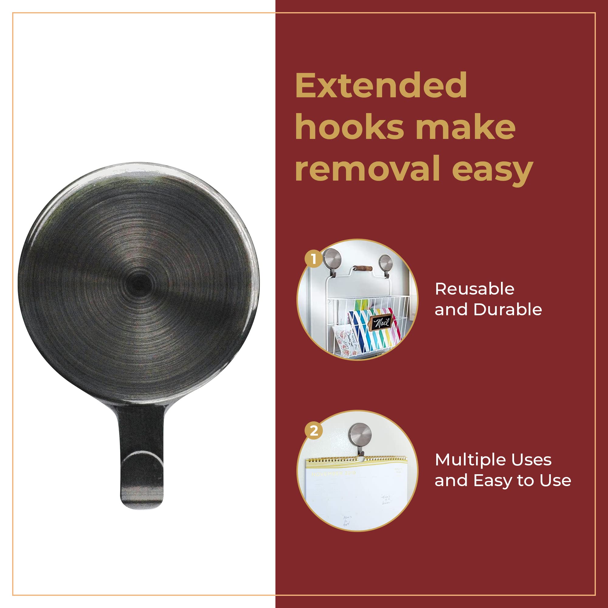 Strong Magnetic Hook for Metal Doors - Haute Decor Attract Hanger for Home & Office Organization
