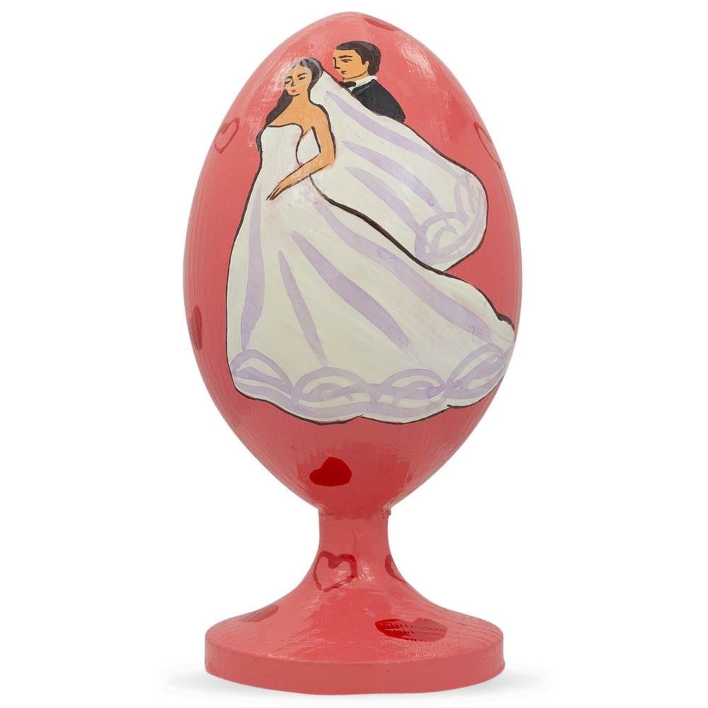 Best Pysanky Bride and Groom Wedding Cake Topper - Handcrafted Wooden Figurine for Wedding Cakes, Anniversary & Bridal Shower Decorations