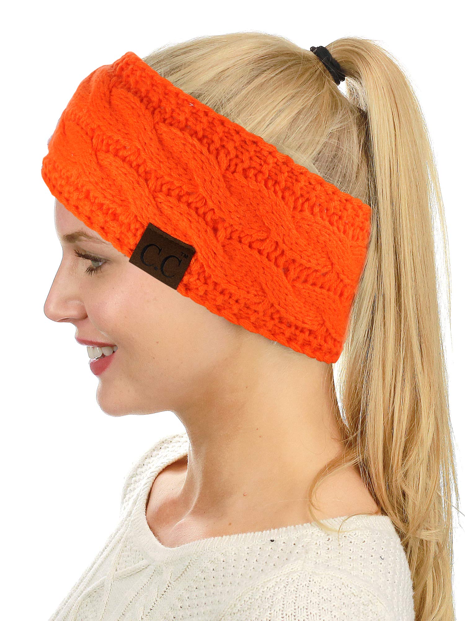 Soft Stretch Winter Warm Cable Knit Fuzzy Lined Ear Warmer Headband for Women & Men - Cozy Cold Weather Accessory for Skiing, Running, Hiking & Outdoor Activities