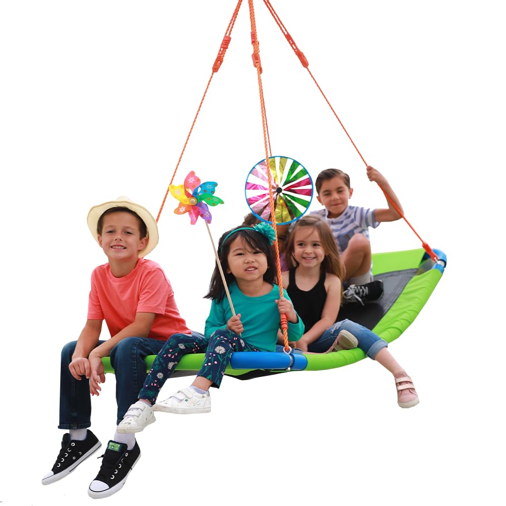 Outdoor Tree Swing for Kids and Adults - 40 Inch Heavy Duty Saucer Swing with 800LB Capacity - Perfect for Backyard, Garden, and Playground Fun