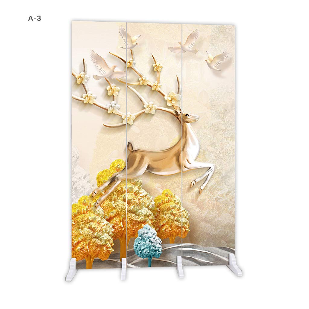 Even 3 Panel Room Partition Wall Furniture - Coloured Room Divider/Splitter Screen, Multiple Color Options, Ideal for Home Office, Living Room, and Studio Spaces