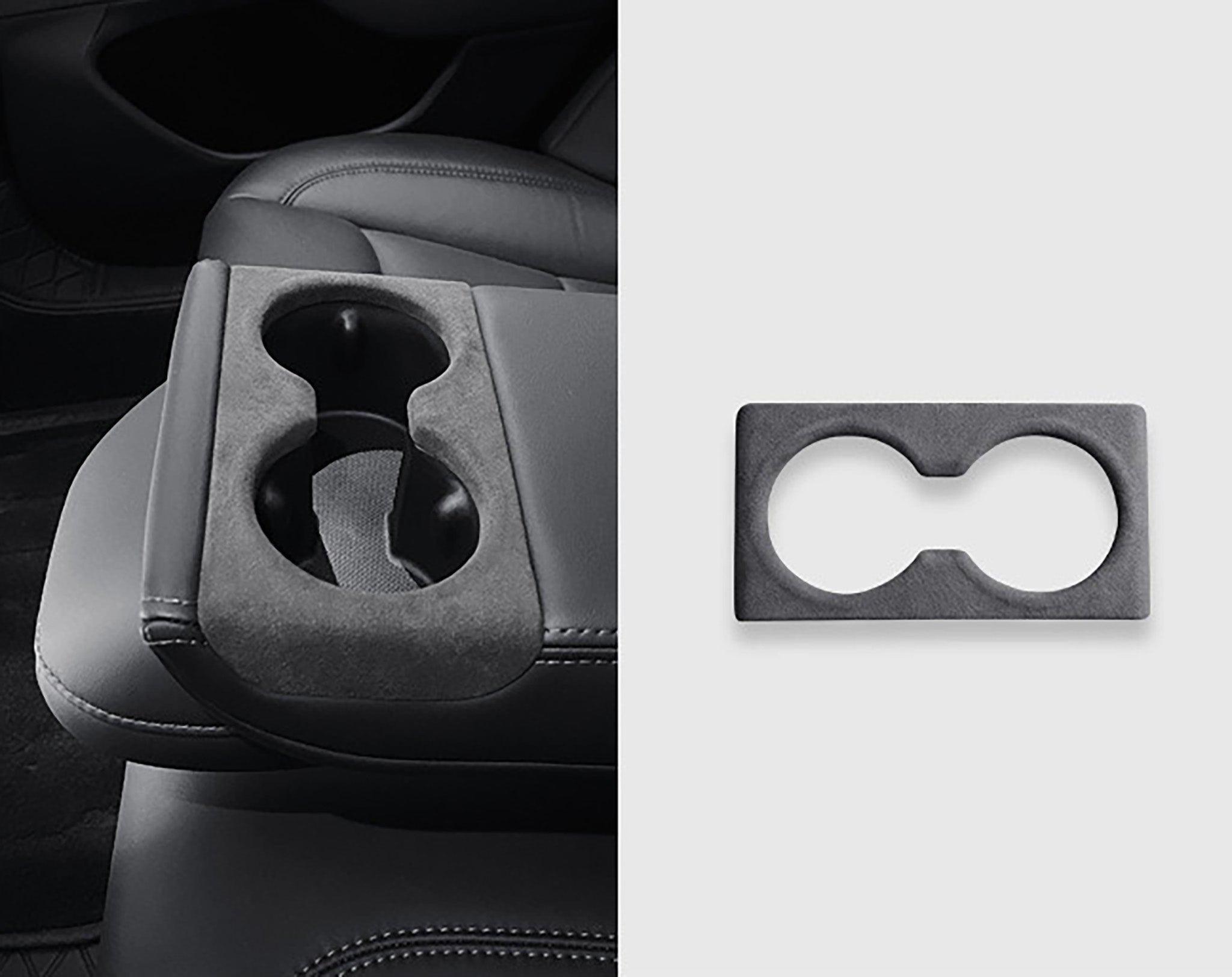 Tesla Alcantara Cup Holder Cover for 2024+ Model 3 Highland - Premium Interior Accessory for Car Organization & Luxury Upgrade | Perfect for Daily Commute, Road Trips & Protecting Your Tesla's Interior