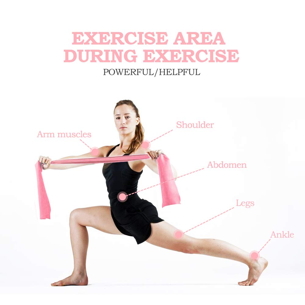 Premium Resistance Band Set - 150mm Non-Slip Exercise Bands for Yoga, Pilates & Home Workouts (Pink, 1.5m, 0.35mm Thickness) - Stretch Bands for Strength Training, Physical Therapy & Fitness Routines