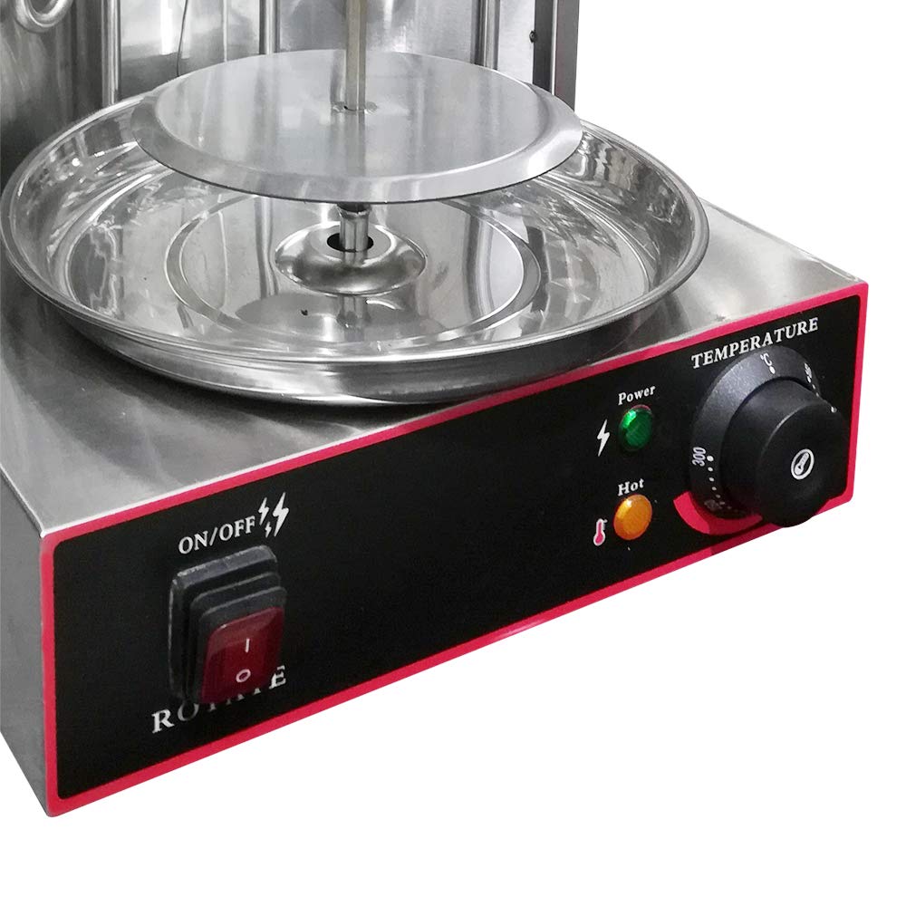 Commercial Electric Shawarma Grill Machine - 3000W Automatic Rotating Doner Kebab BBQ Rotisserie Oven for Restaurants, Food Trucks & Catering Events