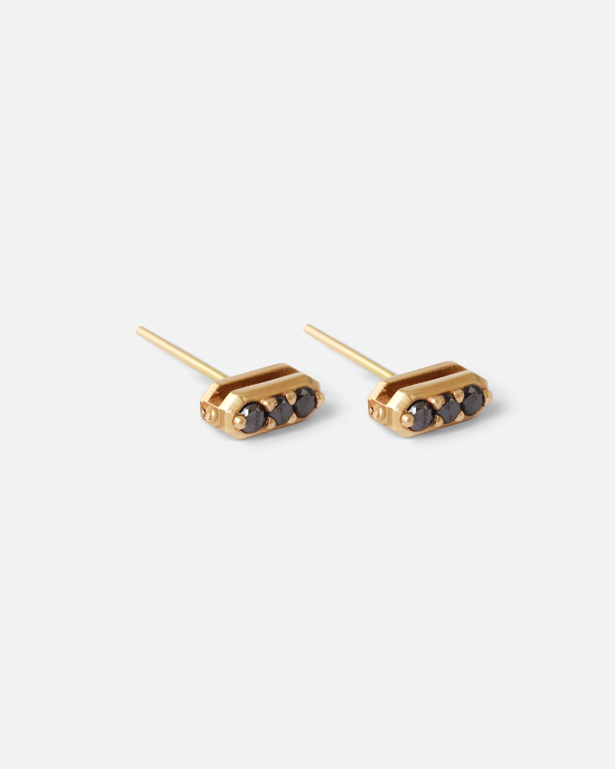 Black Diamond Coffin Stud Earrings for Women - Gothic Punk Jewelry for Halloween, Cosplay & Alternative Fashion