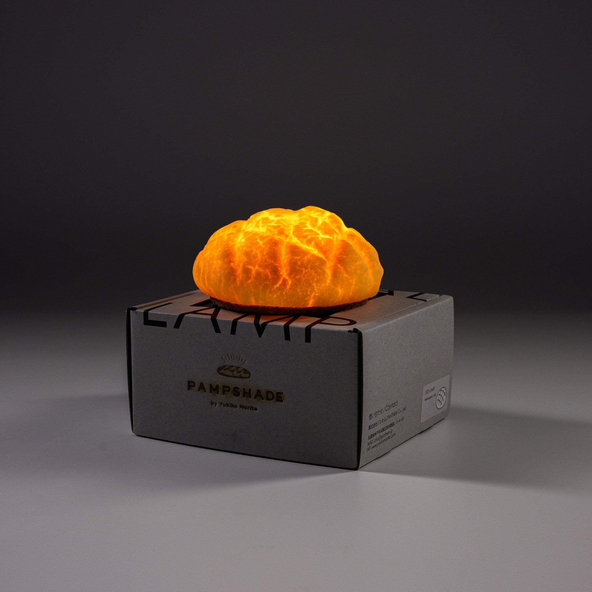 PAMPSHADE Real Bread Lamp - Melonpan Bread Night Light by Yukiko Morita | Unique Kawaii Home Decor for Bedroom, Cafe & Anime-Themed Rooms