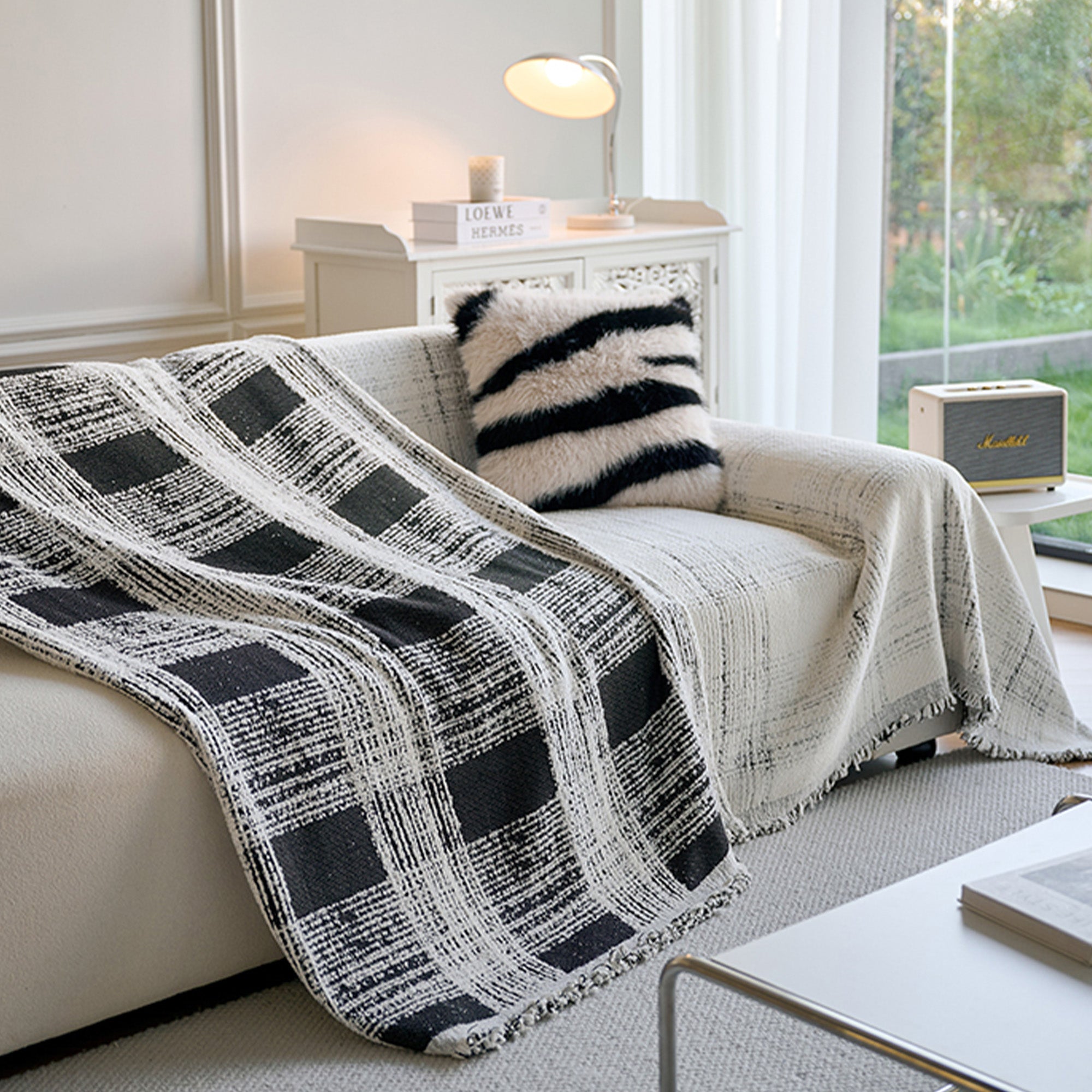 Soft Twill Calm Chenille Sofa Cover - Stretchable Couch Slipcover for Living Room, Protects Furniture from Pets & Stains - Perfect for Home Decor & Daily Use