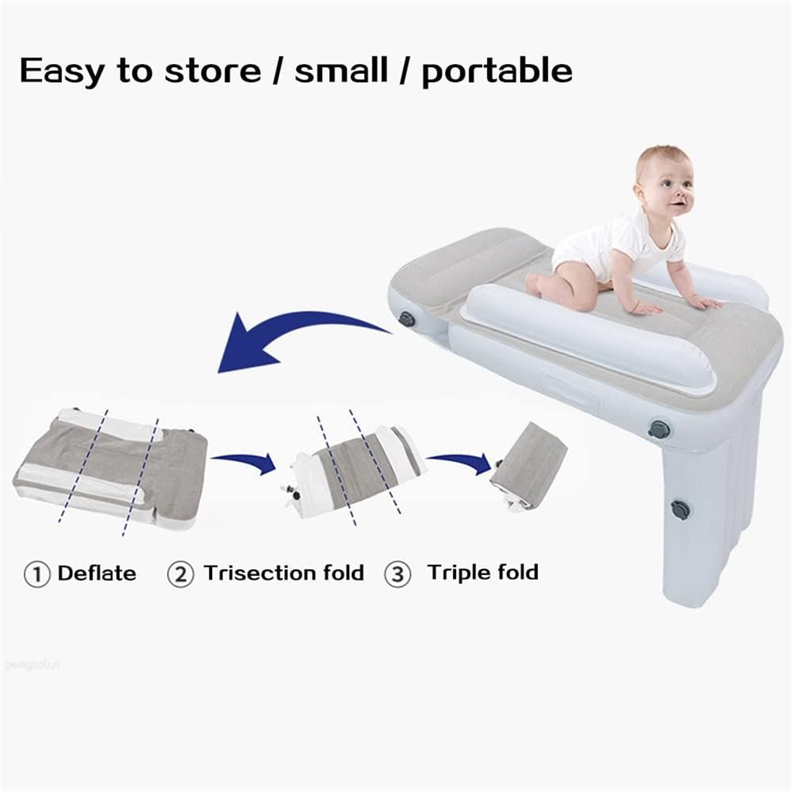 Inflatable Airplane Bed for Kids - Portable Toddler Travel Mattress with Pump for Car, Plane & Camping | Comfortable Back Seat Bed for Indoor & Outdoor Use on Road Trips, Flights & Family Vacations