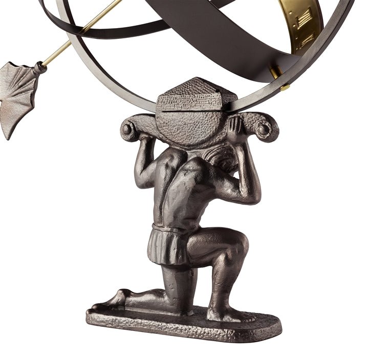 Atlas Armillary Sundial - Antique Brass Outdoor Garden Decor for Patio, Yard & Home - Perfect for Astronomy Enthusiasts & Vintage Collectors