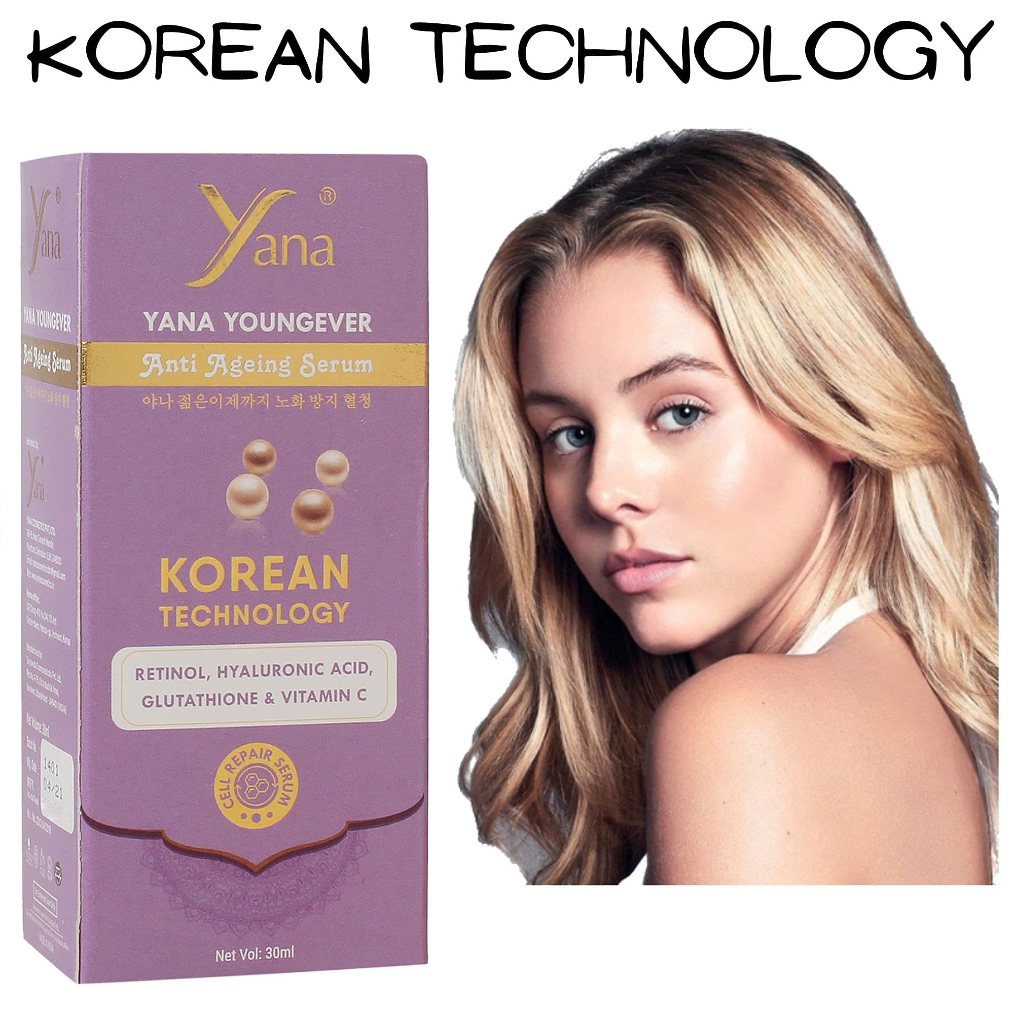 YANA YOUNGEVER Anti-Aging Serum Spray Cream with Korean Technology - Retinol Face Serum for Wrinkle Reduction & Skin Rejuvenation | Perfect for Daily Skincare Routine & Nighttime Treatment