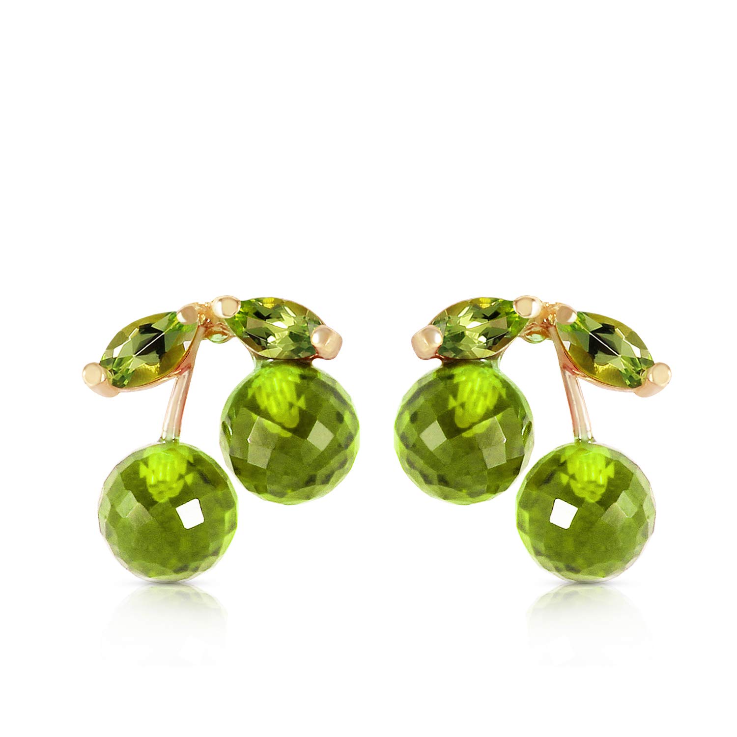 14K Gold Stud Earrings with Natural Peridot Gemstones | GG Galaxy Gold Collection | Elegant Jewelry for Women, Gift for Her, Birthday, Anniversary, Wedding