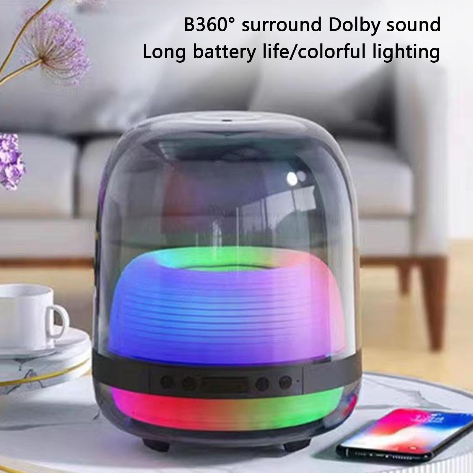 Portable Bluetooth Subwoofer Speaker with LED Lights - Wireless Loudspeaker for Home, Dorm, Apartment & Outdoor Use | High-Quality Bass Sound Music Player for Parties, Camping & Backyard Gatherings