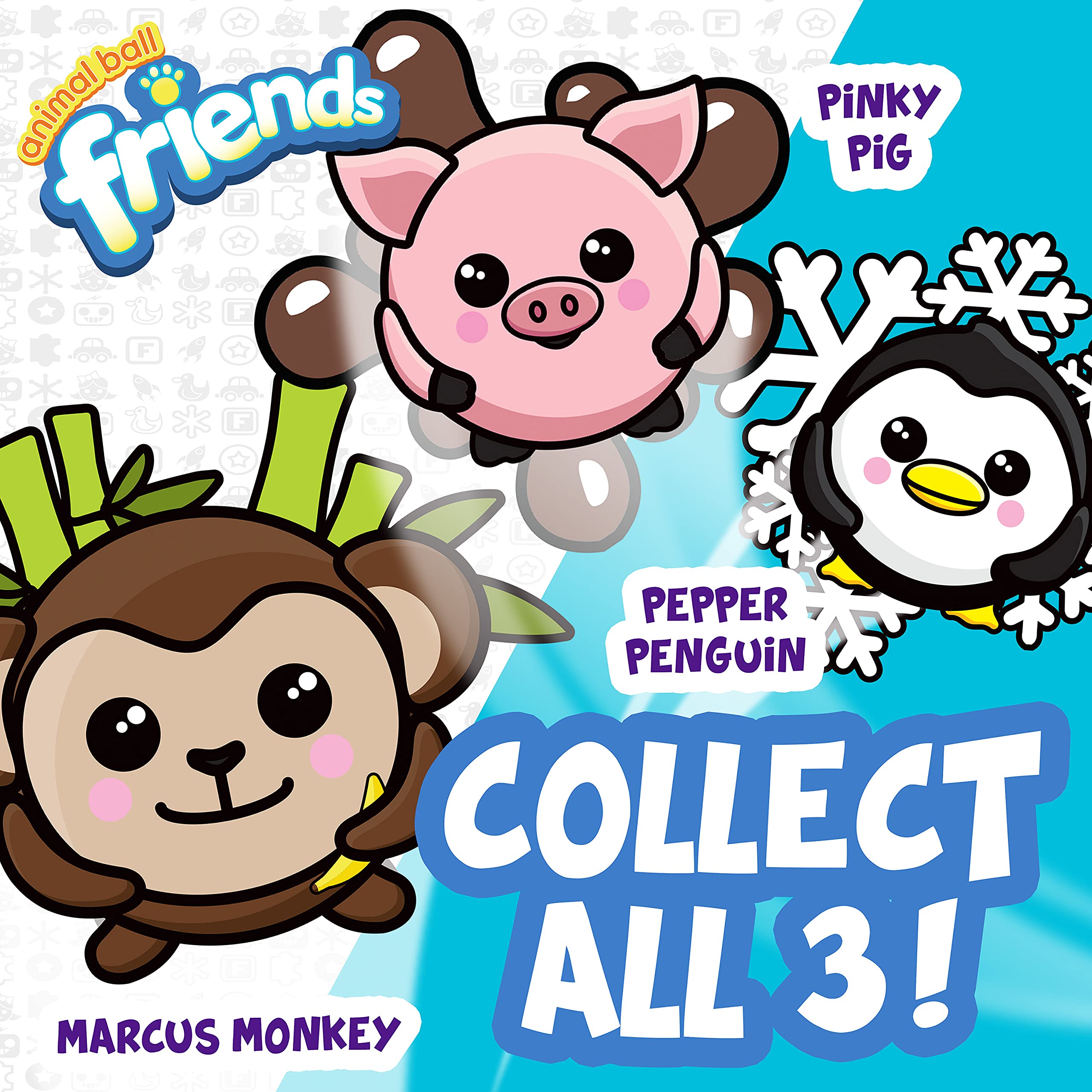 Franklin Sports Animal Ball Friends - 6 Inch Soft Foam Balls Set with Cute Pepper Penguin - Squishy Safe Balls for Kids Indoor/Outdoor Play, Pet Toys, Birthday Gifts (Black)