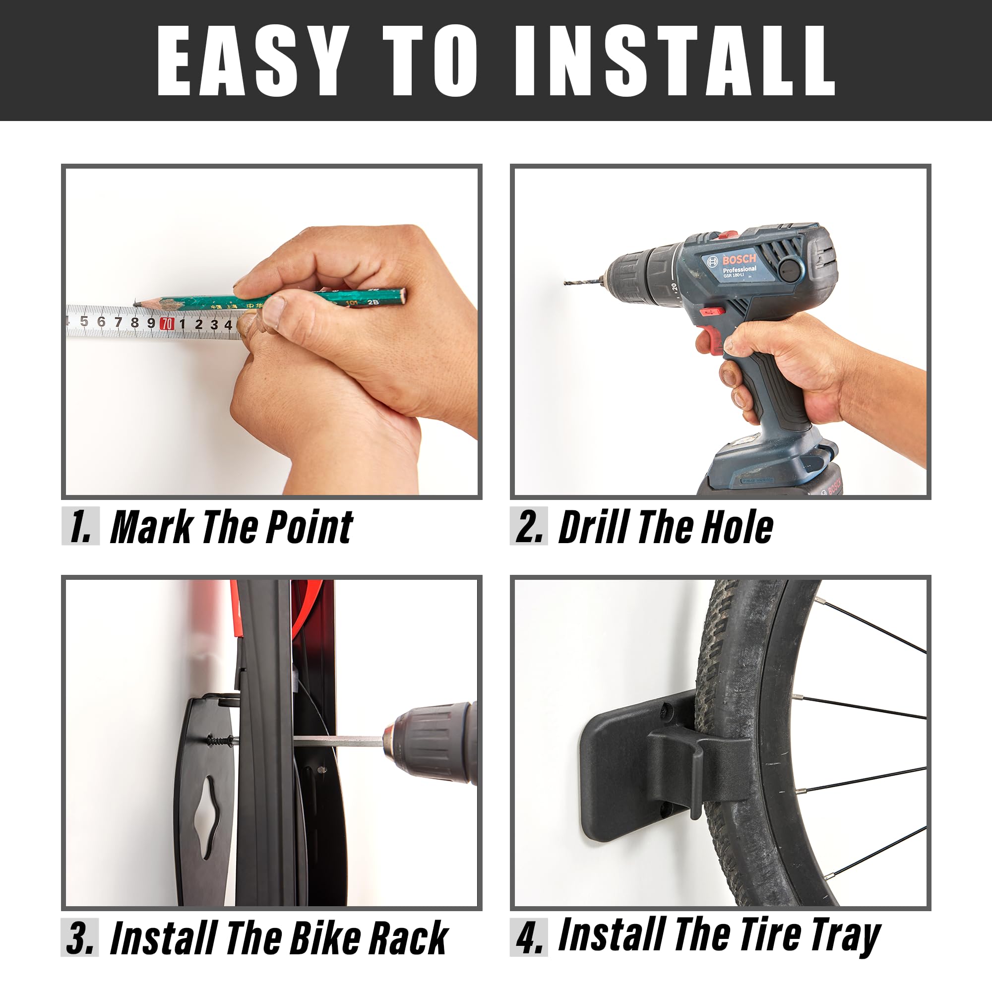 Wall Mounted Bike Rack - Swivel Bike Storage System for Home & Garage - Space Saving 2 Pack Bicycle Holder - Perfect for Small Apartments, Urban Living & Cycling Enthusiasts