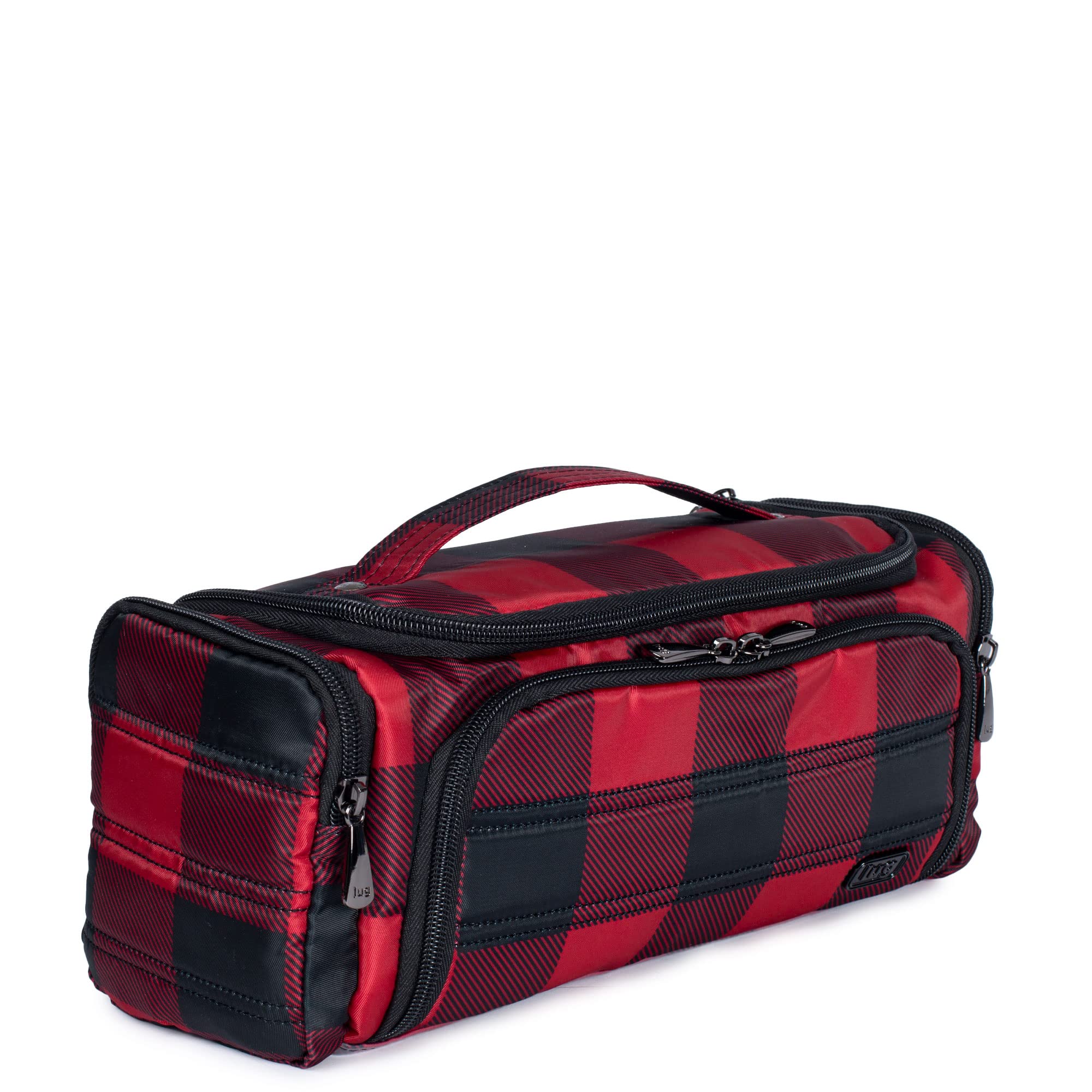 Stylish Buffalo Check Red Lug Trolley Makeup Bag - Perfect for Travel, Gym & Everyday Organization | Water-Resistant Cosmetic Case